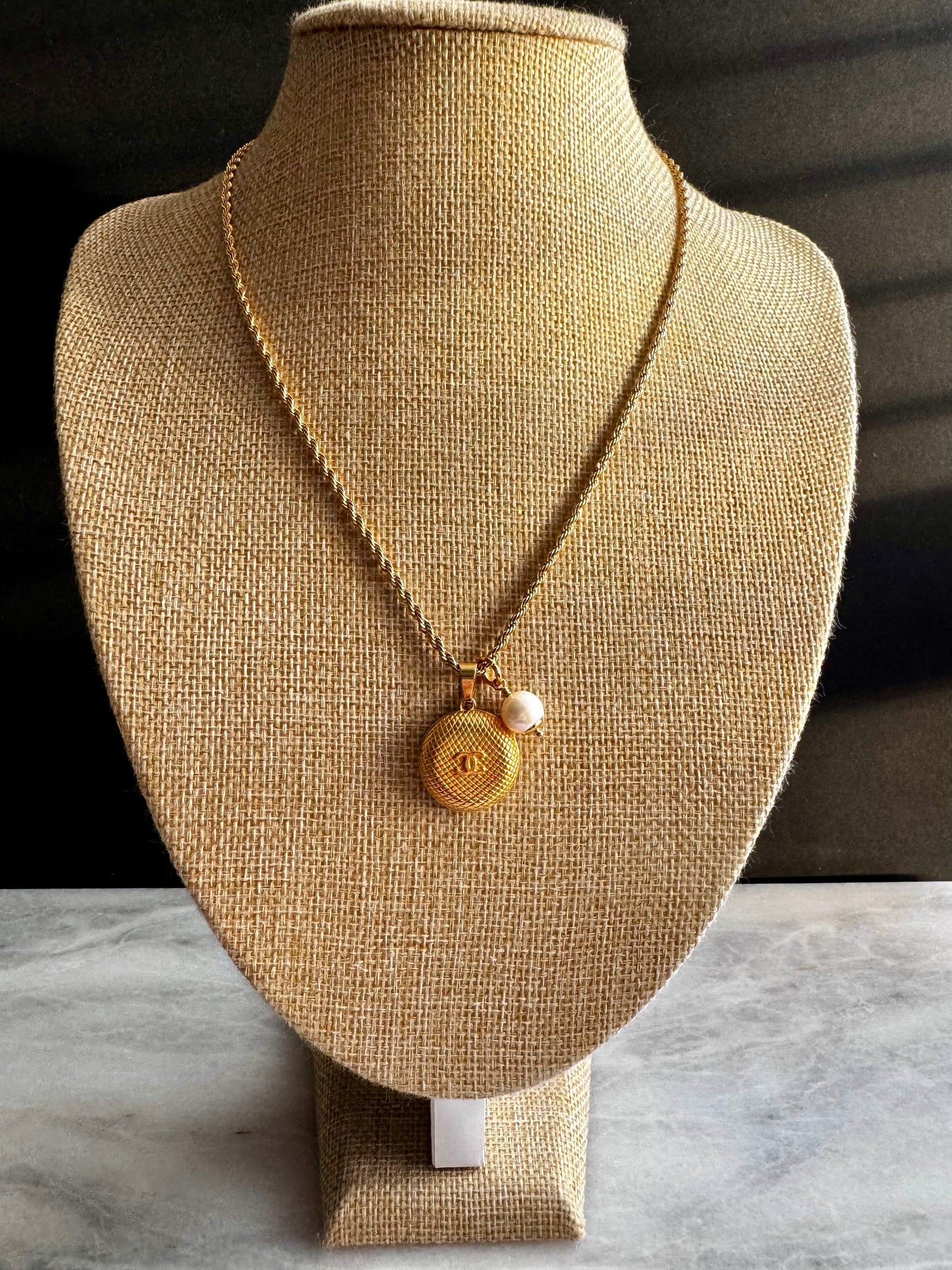 RARE Vintage Authentic reworked Gold button Necklace