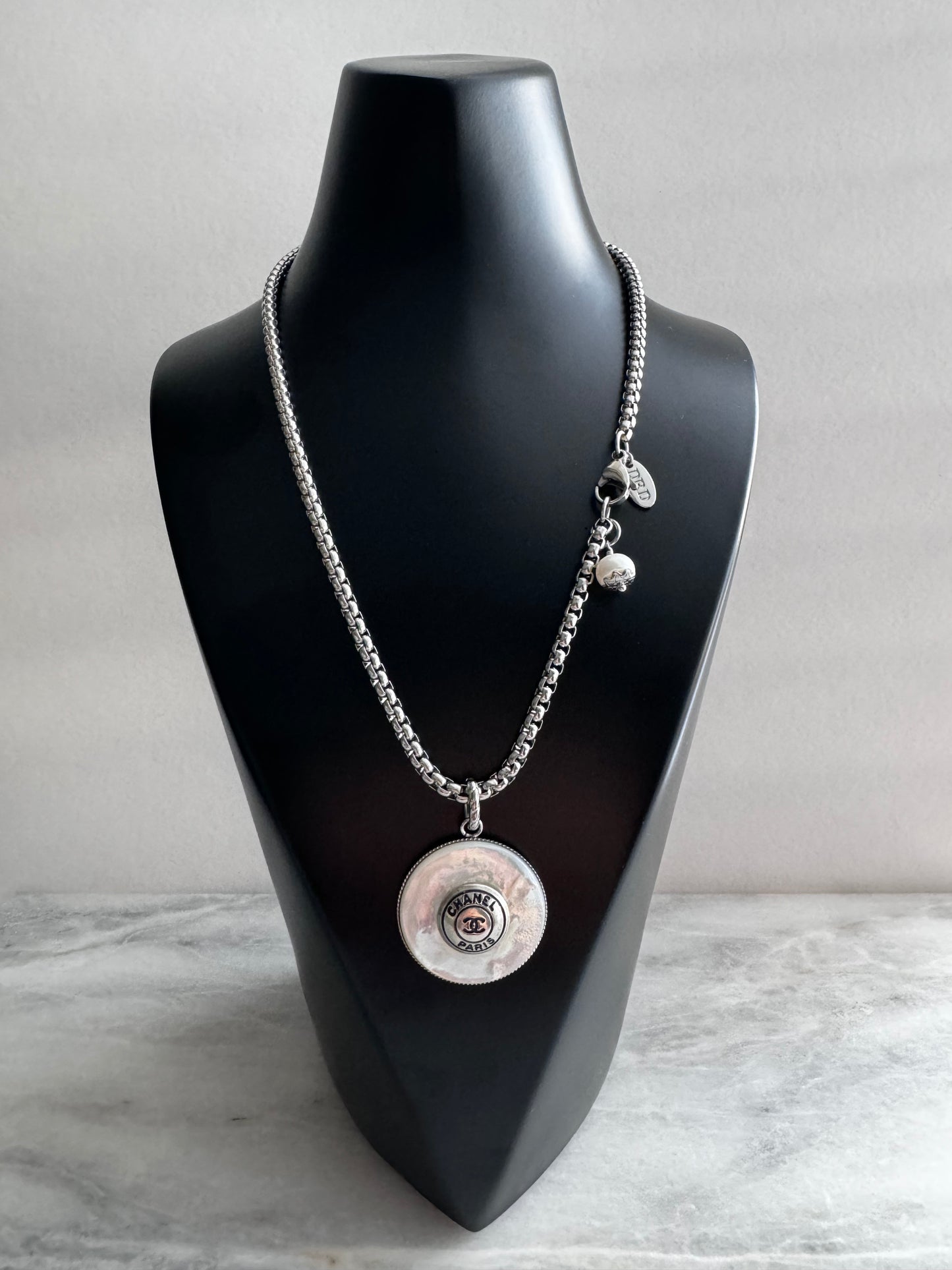 MOTHER OF PEARL One of a kind Authentic Reworked button necklace