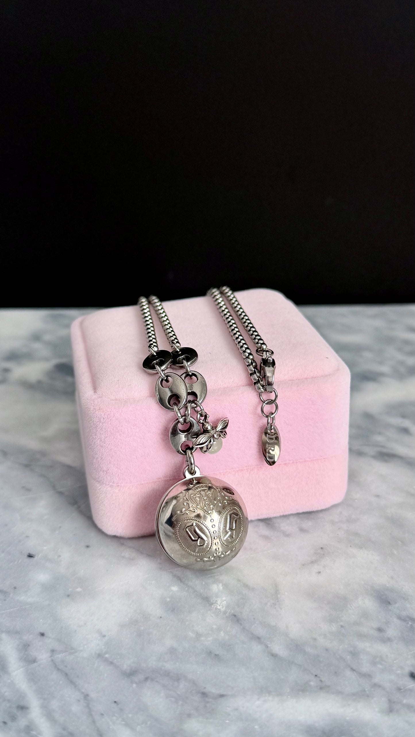 🐝 Vintage Silver Gucci charm chain necklace • high quality