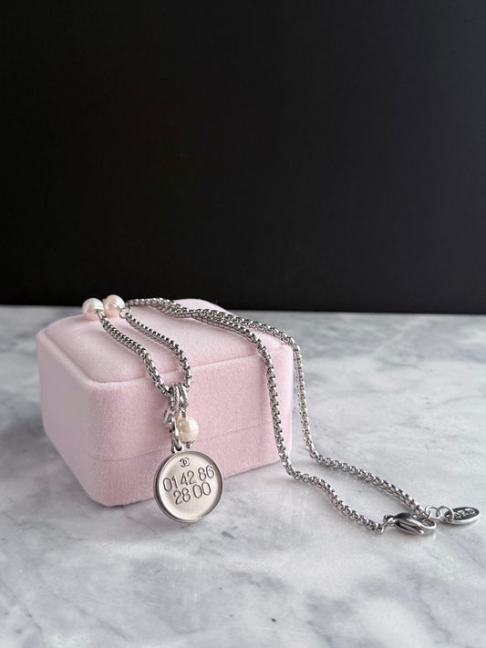 🖤 Extremely rare Authentic Reworked silver Button Necklace