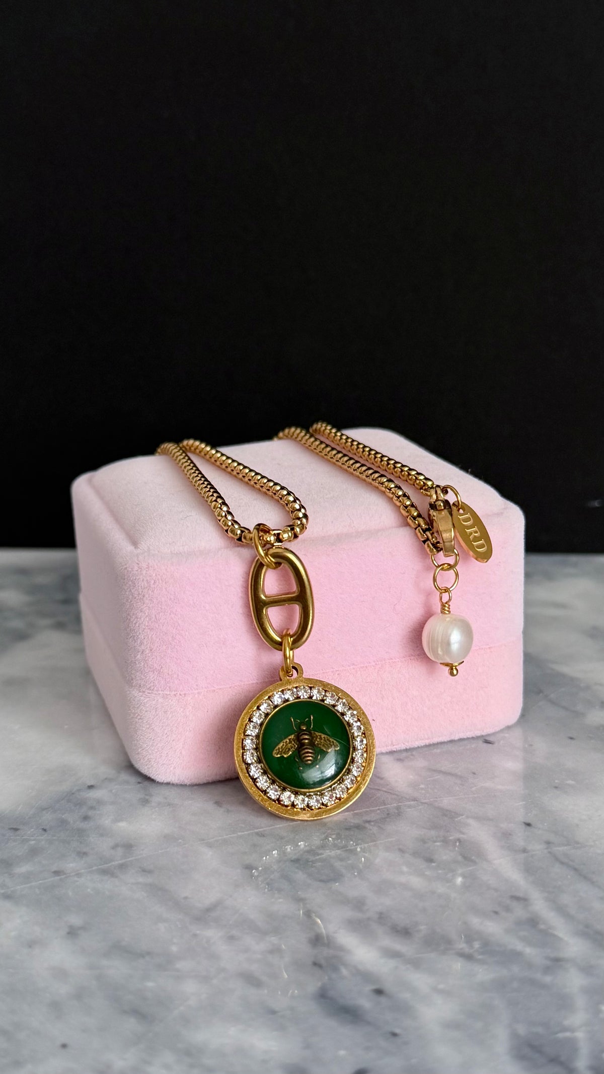 ✨🐝💚 Vintage Gold Gucci charm chain necklace • extremely rare ✨