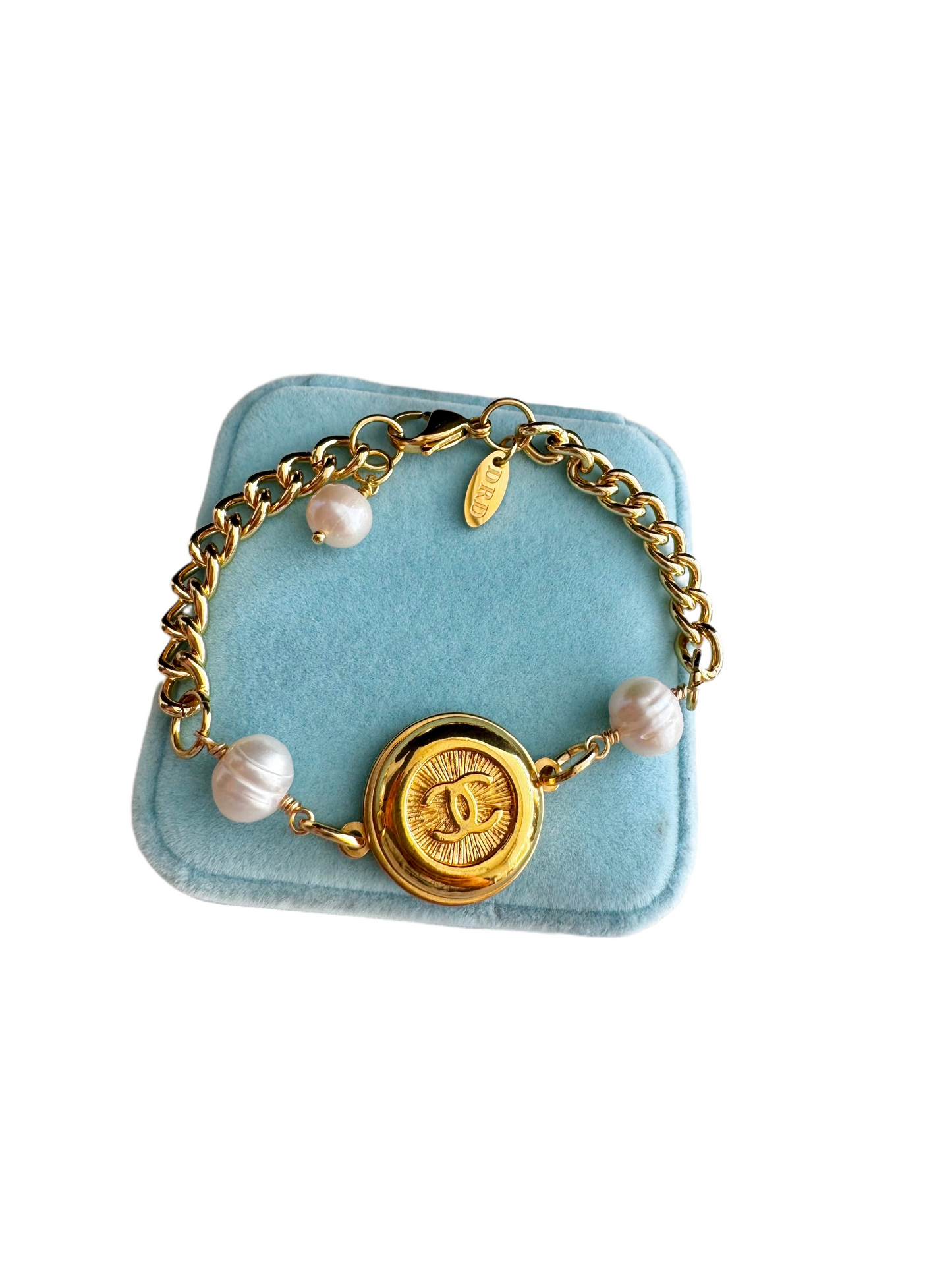 Gold chunky Authentic Reworked button bracelet