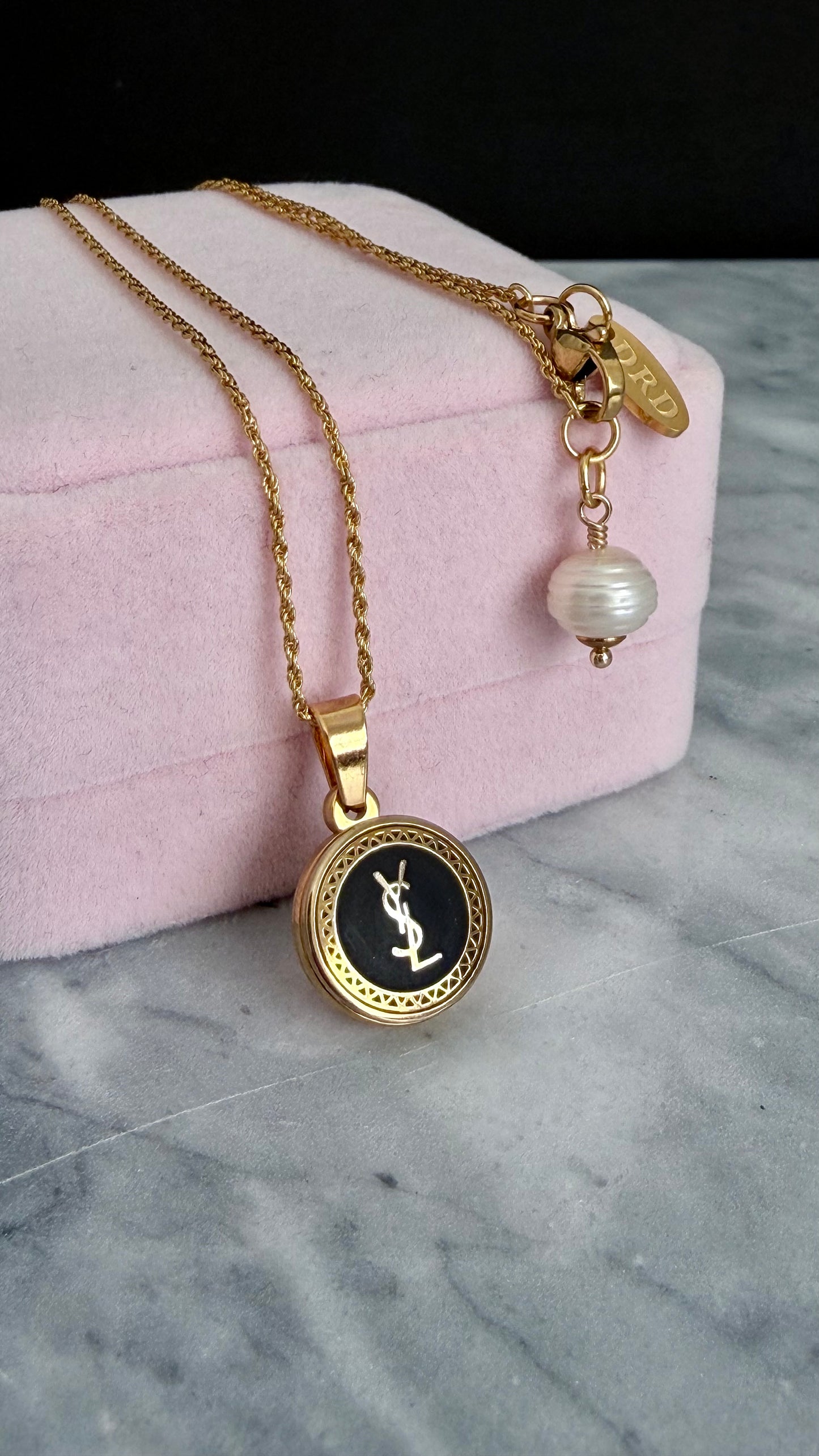 🖤Small Vintage Authentic gold YSL Necklace • SUPER RARE ONE OF A KIND PIECE