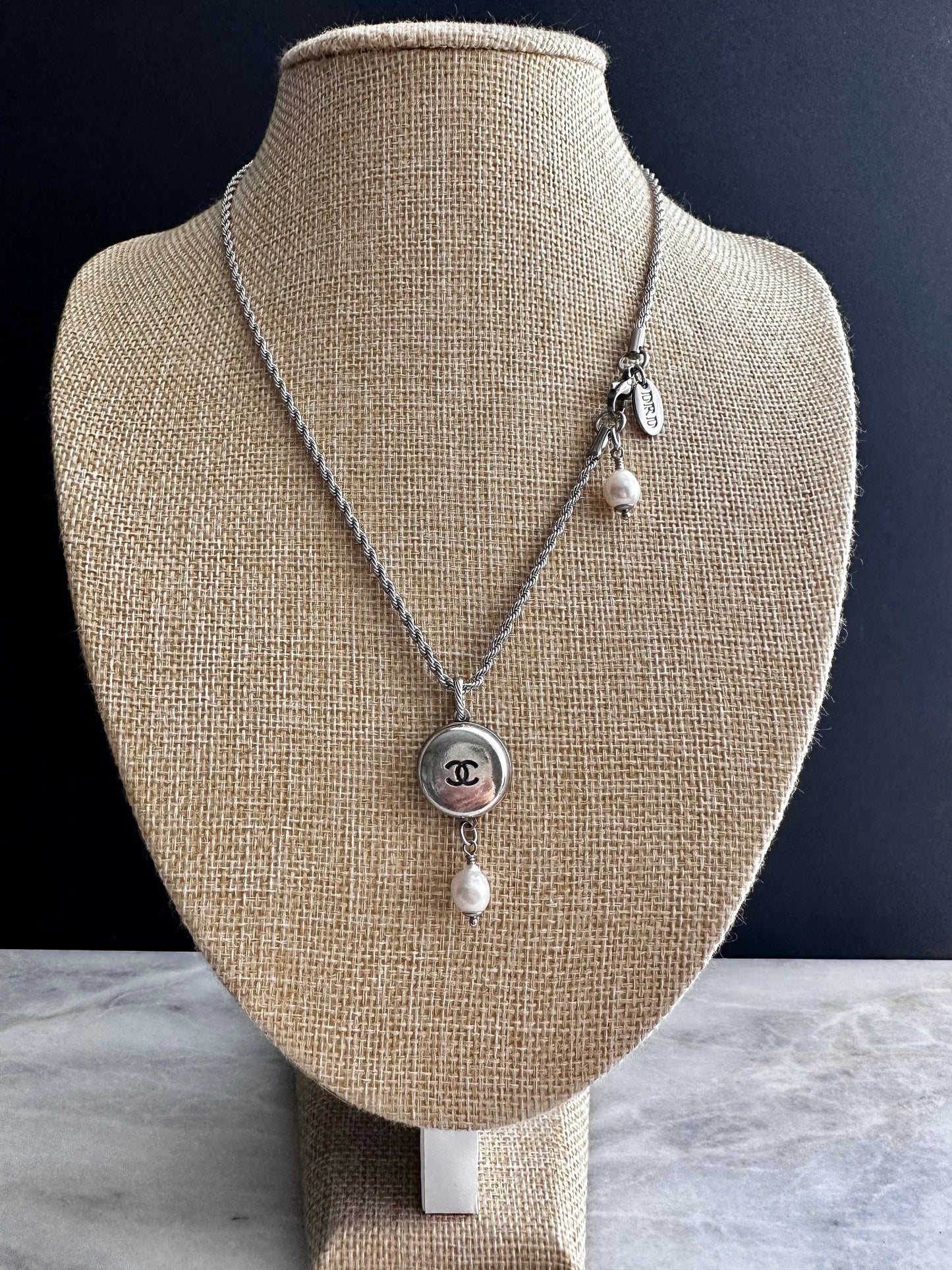 Extremely rare Authentic Reworked silver Button Necklace