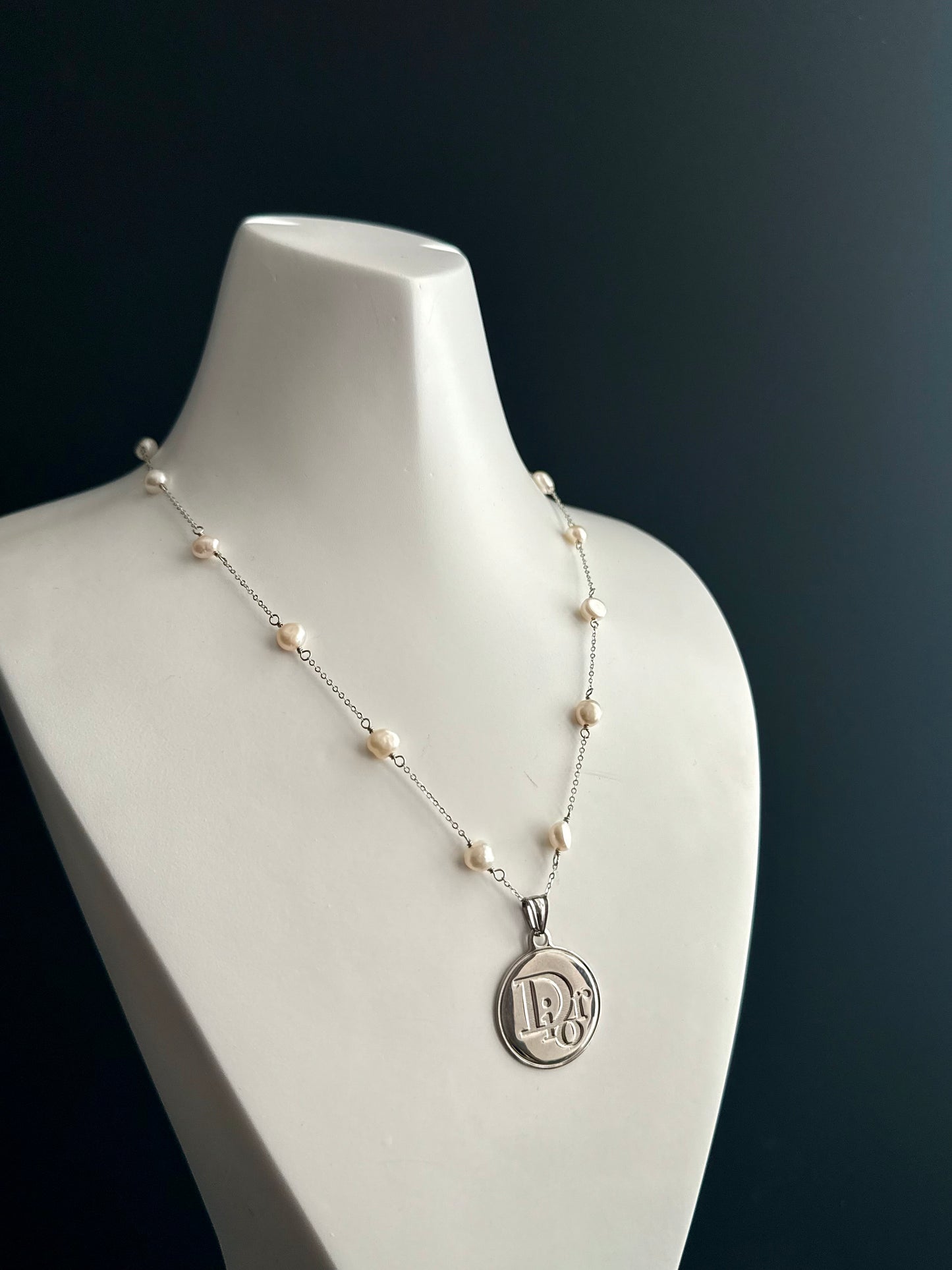 🤍 One of a kind Authentic Reworked Dior charm necklace