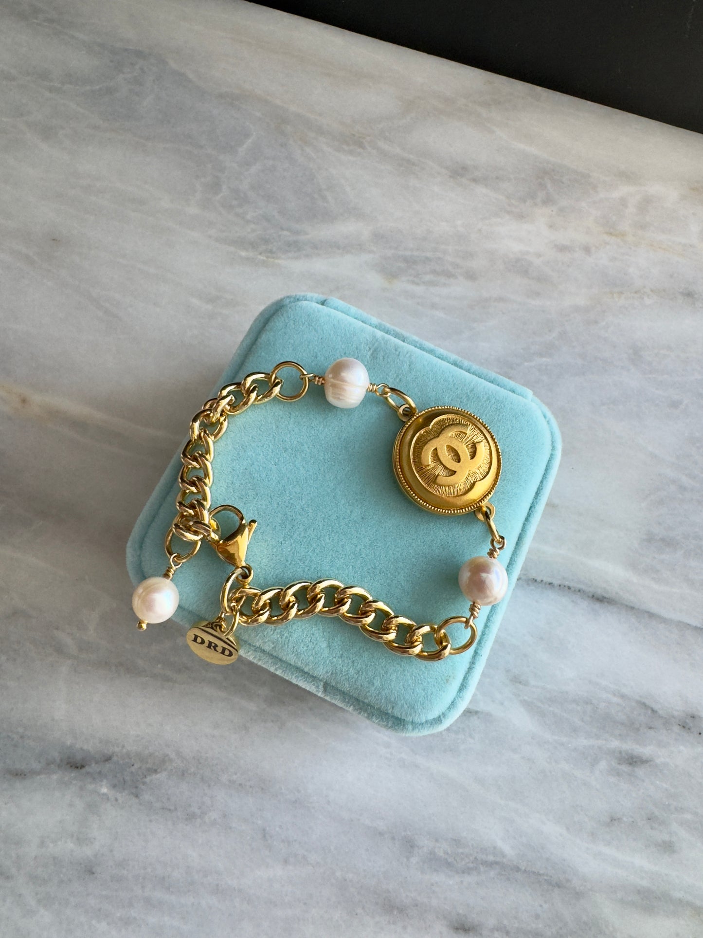 Gold chunky Authentic Reworked button bracelet