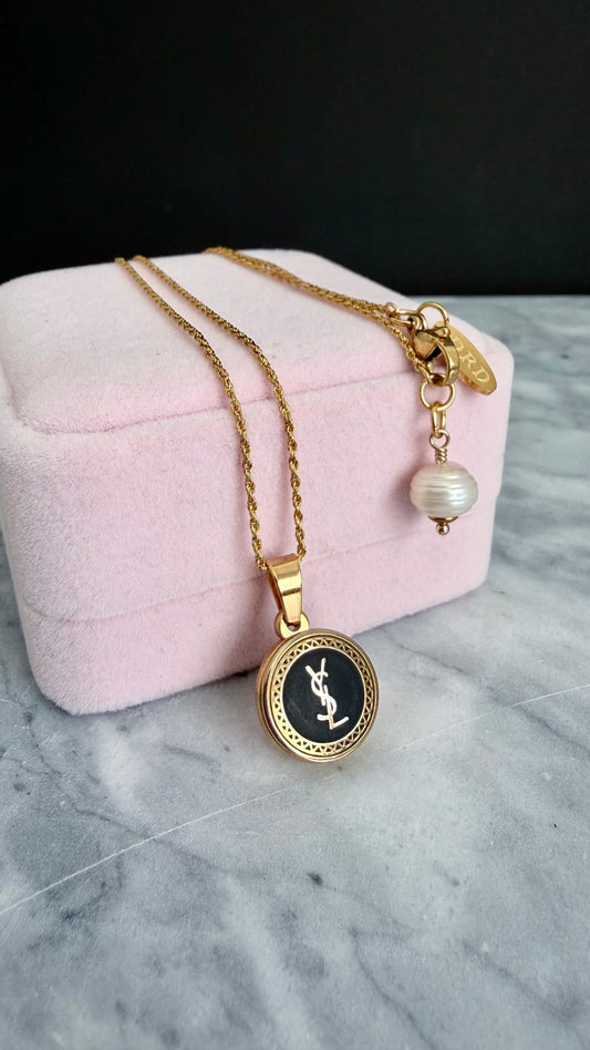 🖤Small Vintage Authentic gold YSL Necklace • SUPER RARE ONE OF A KIND PIECE