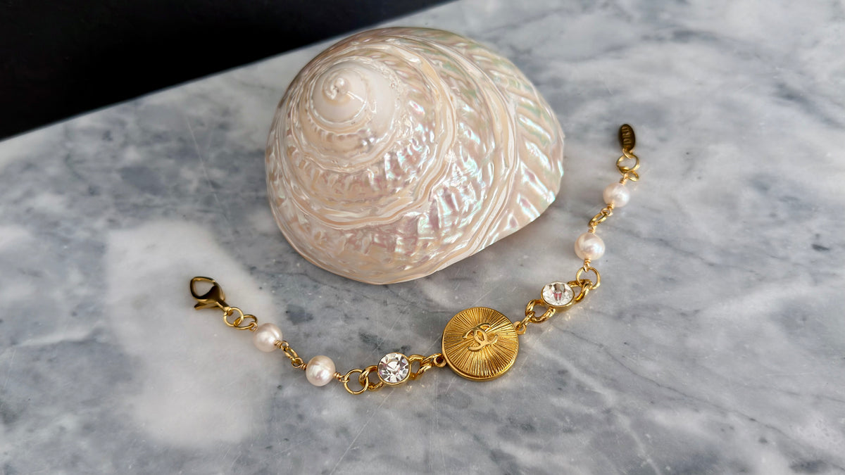 Gold chunky Authentic Reworked button bracelet