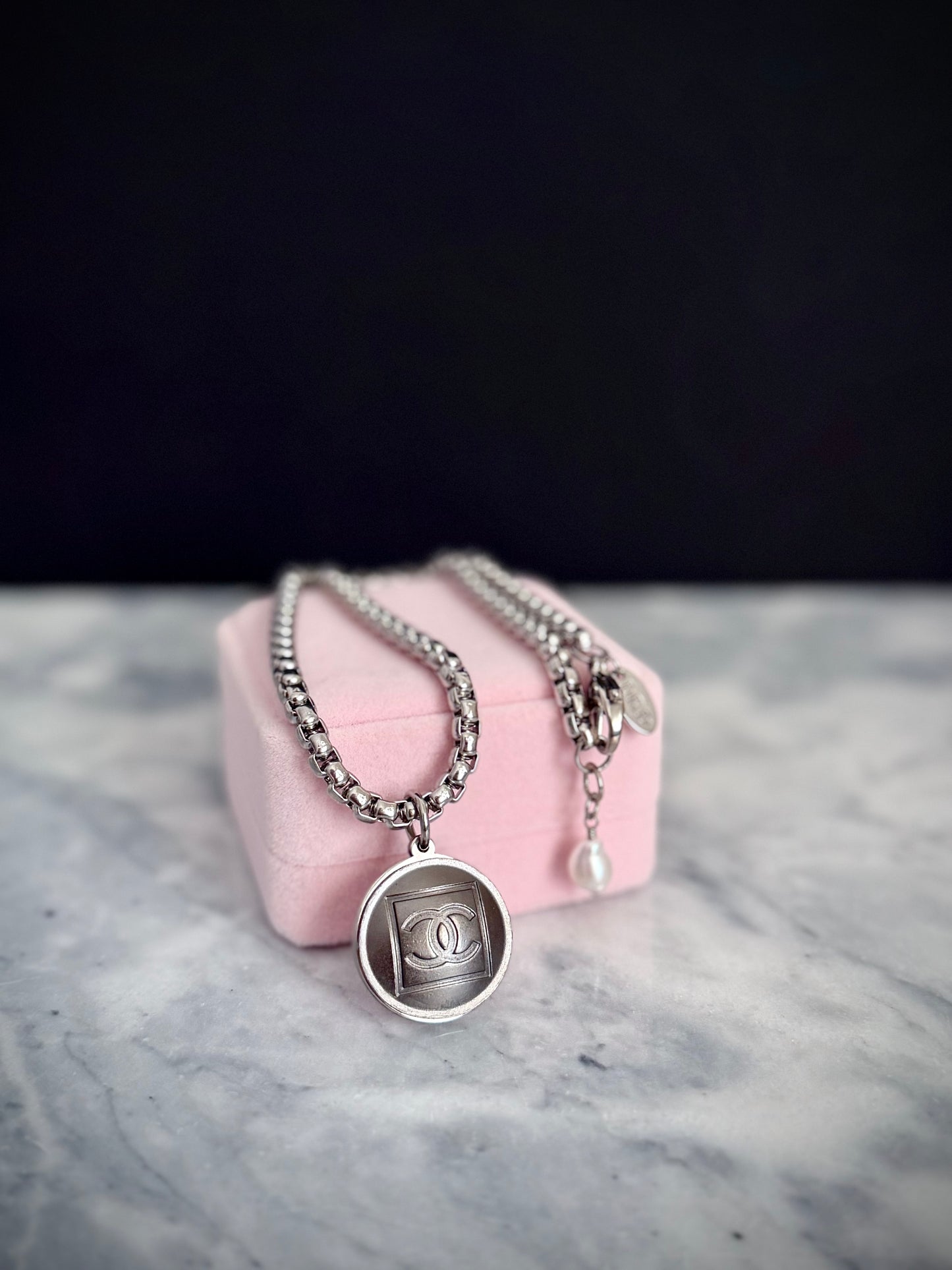 🤍 ONE OF A KIND - Authentic Reworked silver Button Necklace