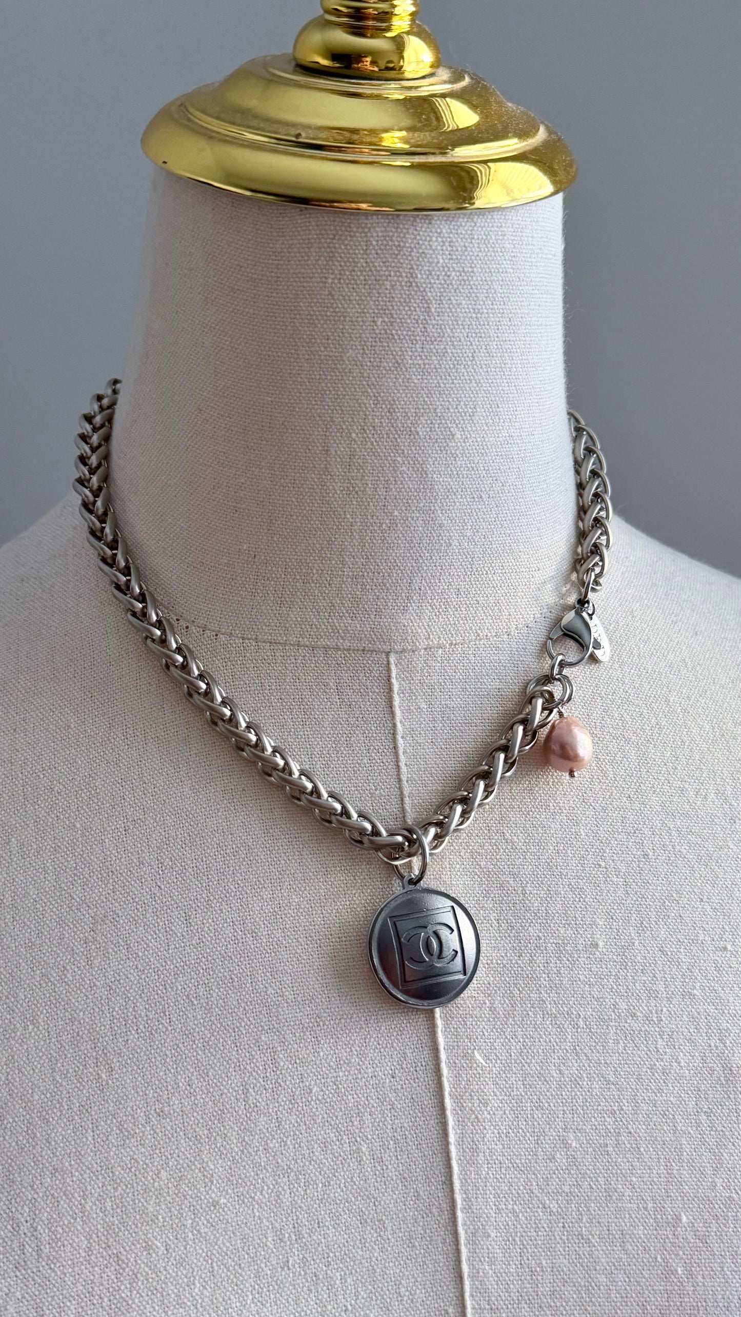 One of a kind Authentic Reworked button necklace