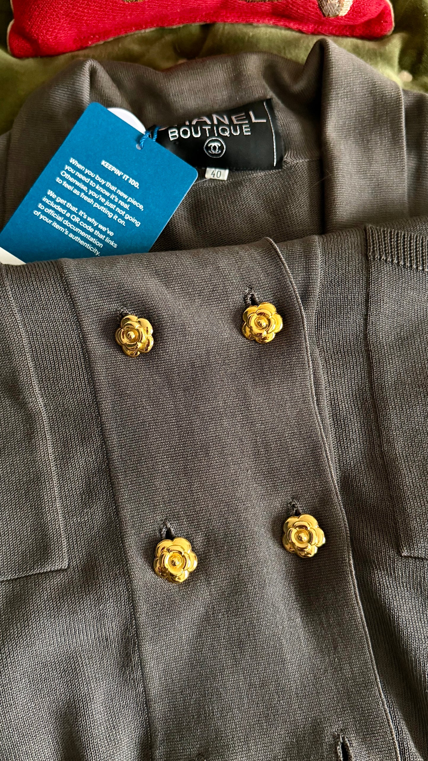 🌼 CAMELLIA 🌼 Extremely rare Vintage Authentic reworked Gold button Necklace - ONE OF A KIND