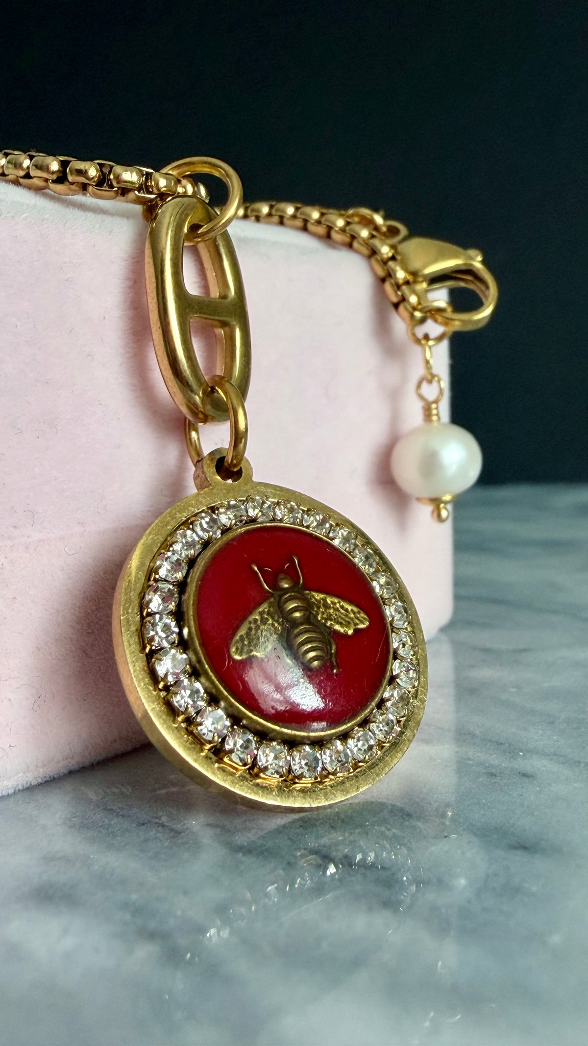 ✨🐝❤️Vintage Gold Gucci charm chain necklace • extremely rare ✨
