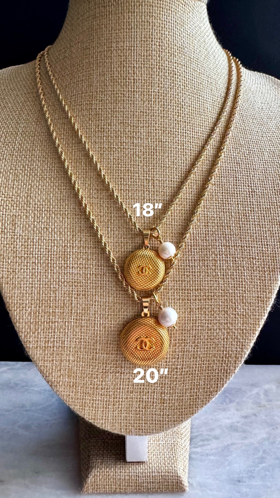 RARE Vintage Authentic reworked Gold button Necklace