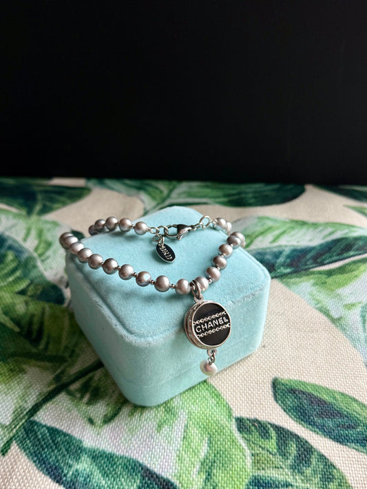Authentic silver reworked button Necklace • SUPER RARE ONE OF A KIND PIECE