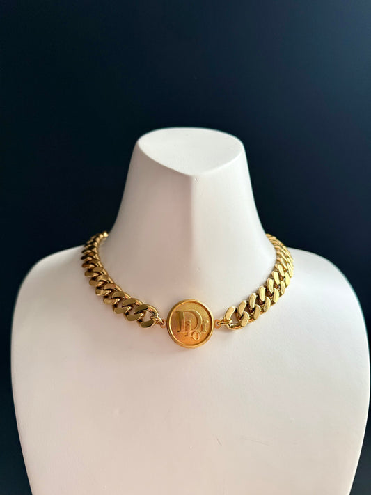 ✨Authentic Vintage chunky reworked Dior button choker