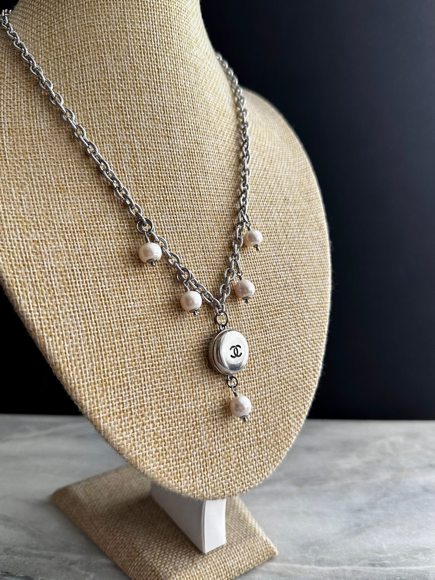 Extremely rare Authentic Reworked silver Button Necklace