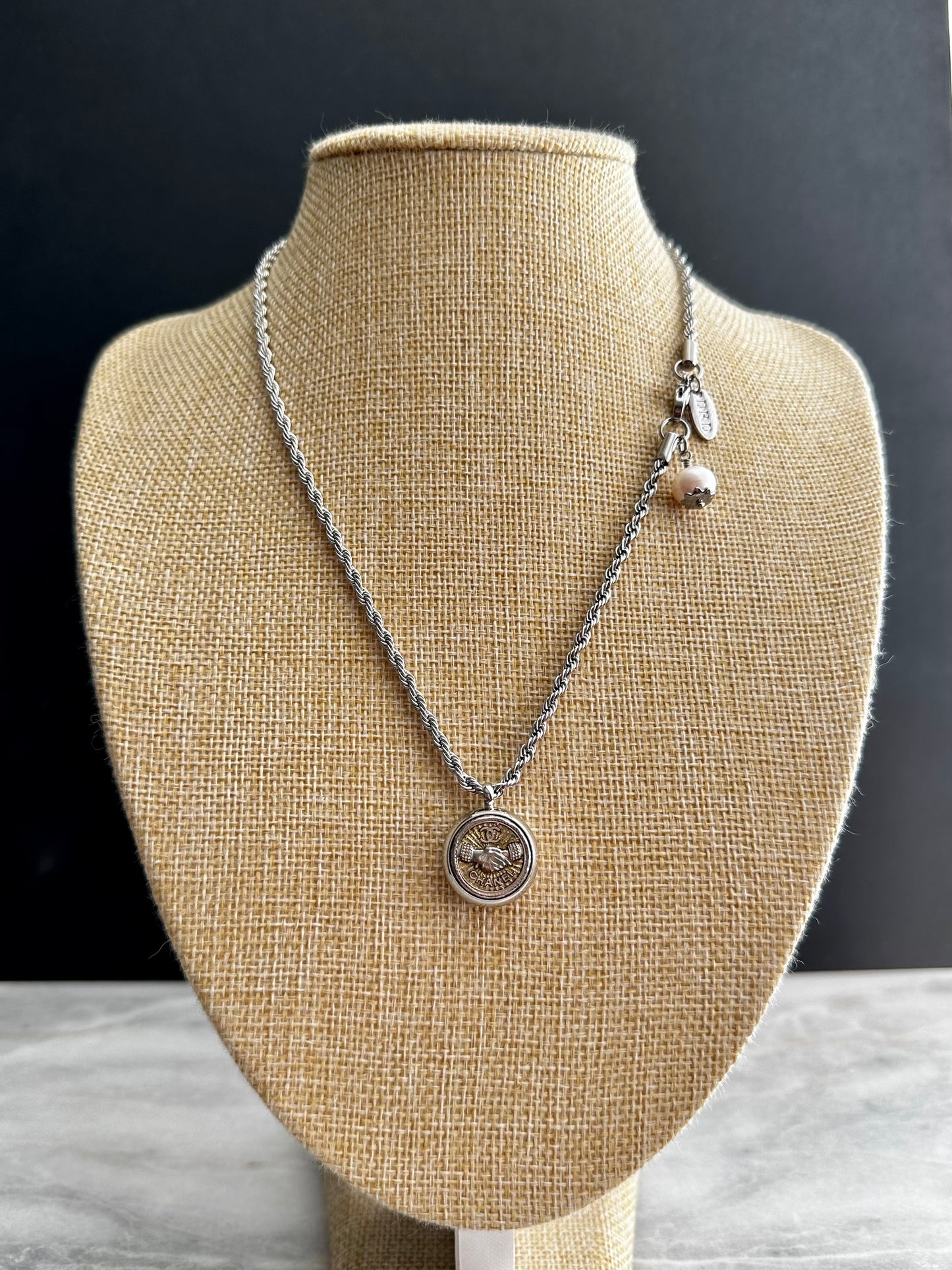 Authentic Reworked silver Button Necklace - PLEASE READ