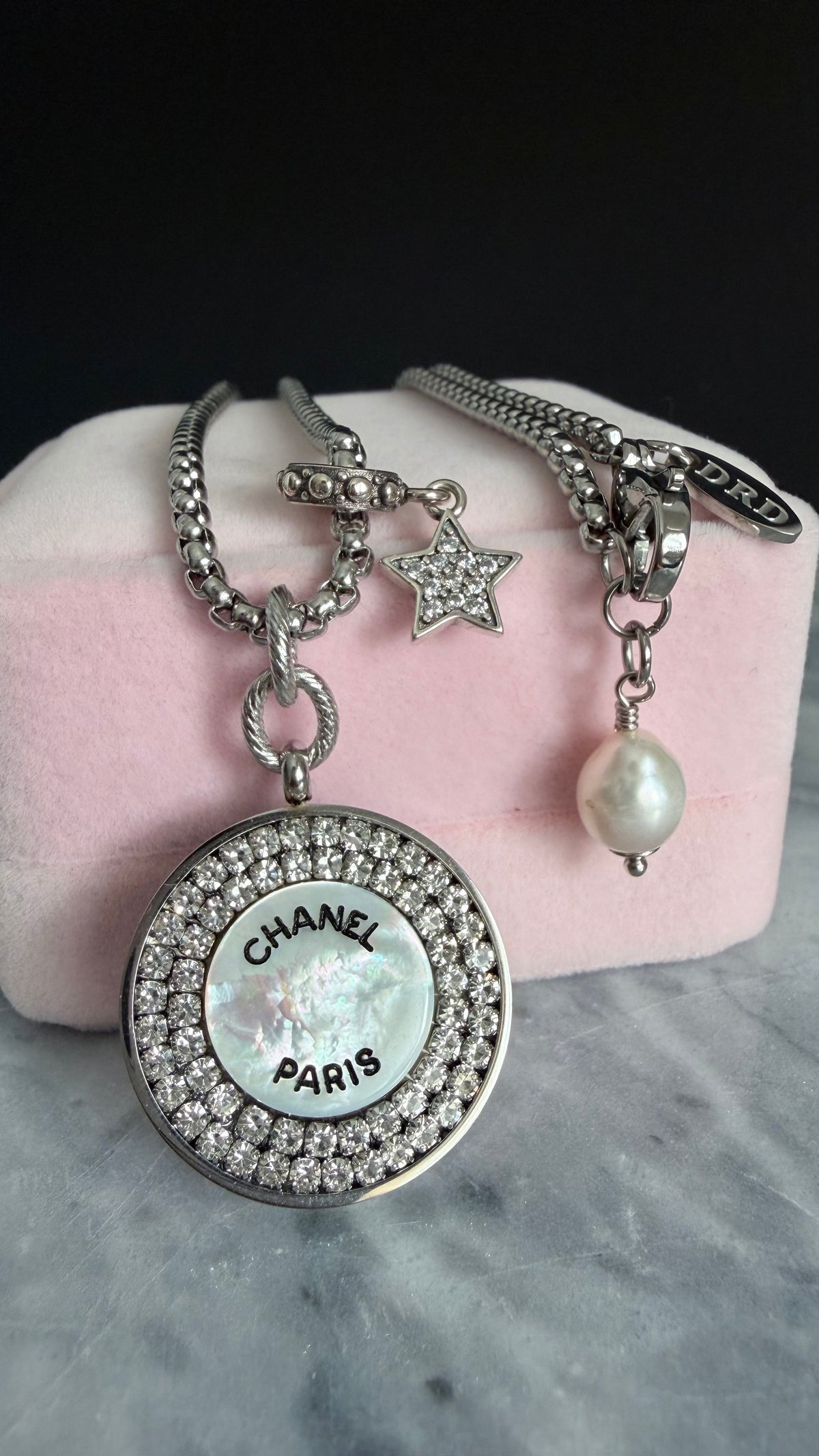 ✨ RARE Large Vintage Authentic reworked silver button Necklace