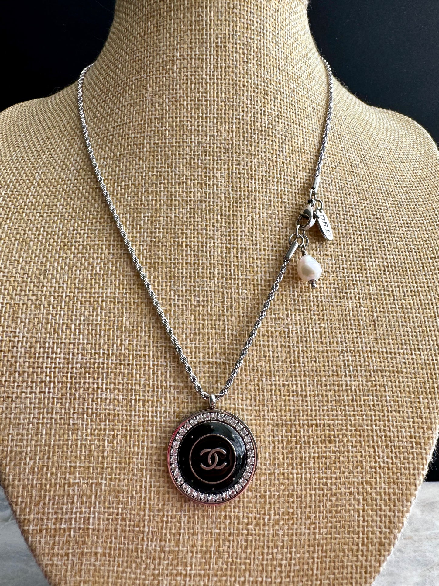 Authentic Reworked silver Button Necklace