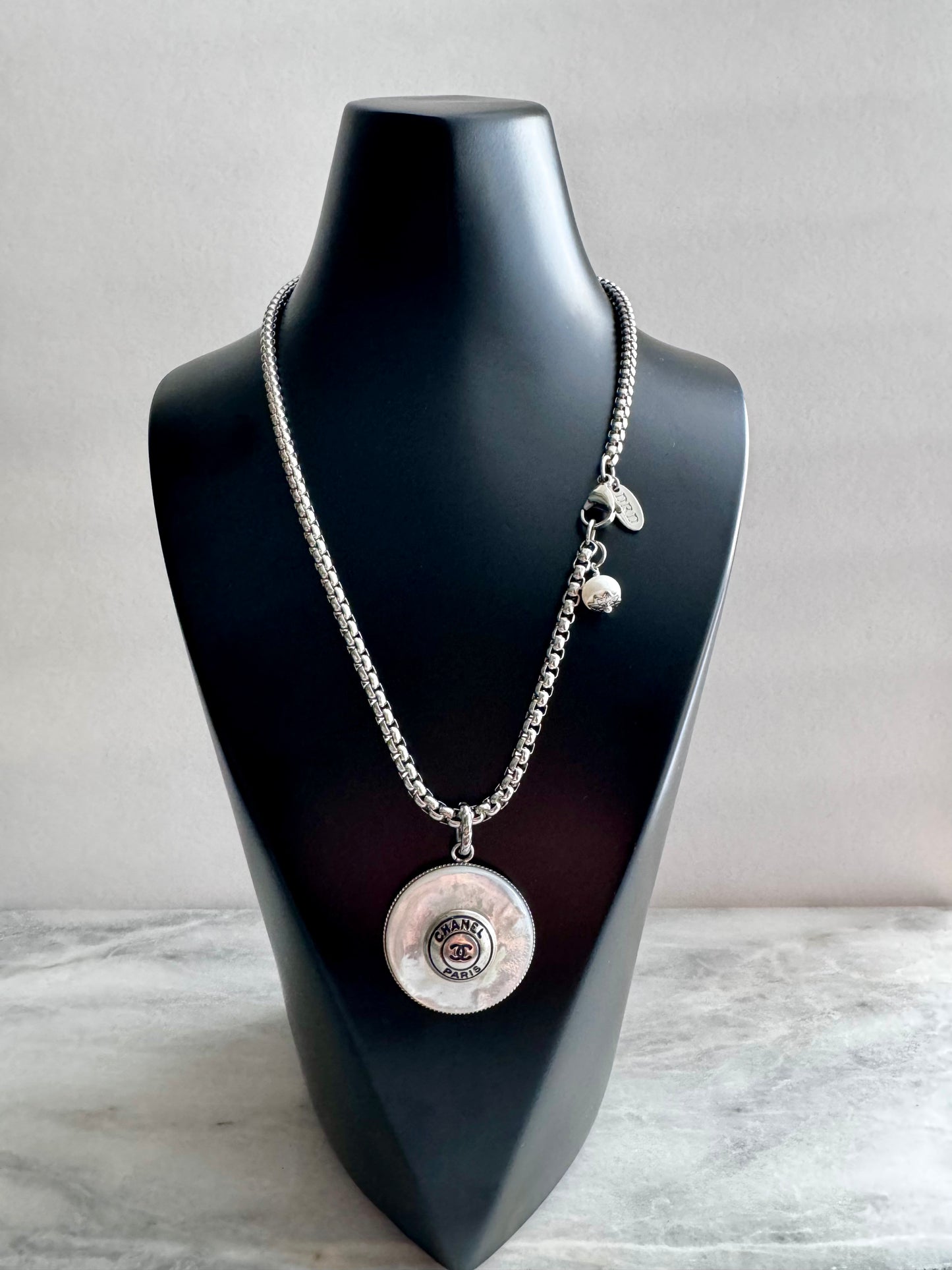 MOTHER OF PEARL One of a kind Authentic Reworked button necklace