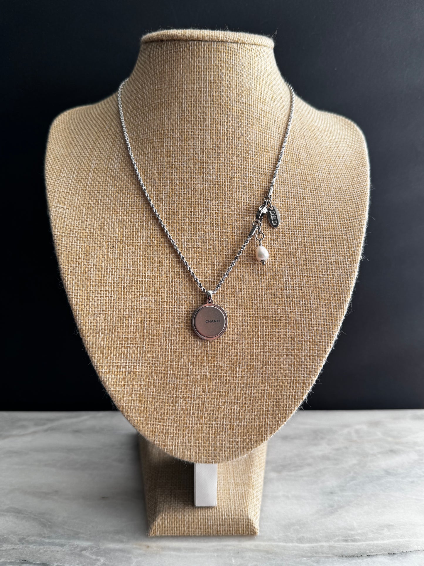 Authentic Reworked silver Button Necklace