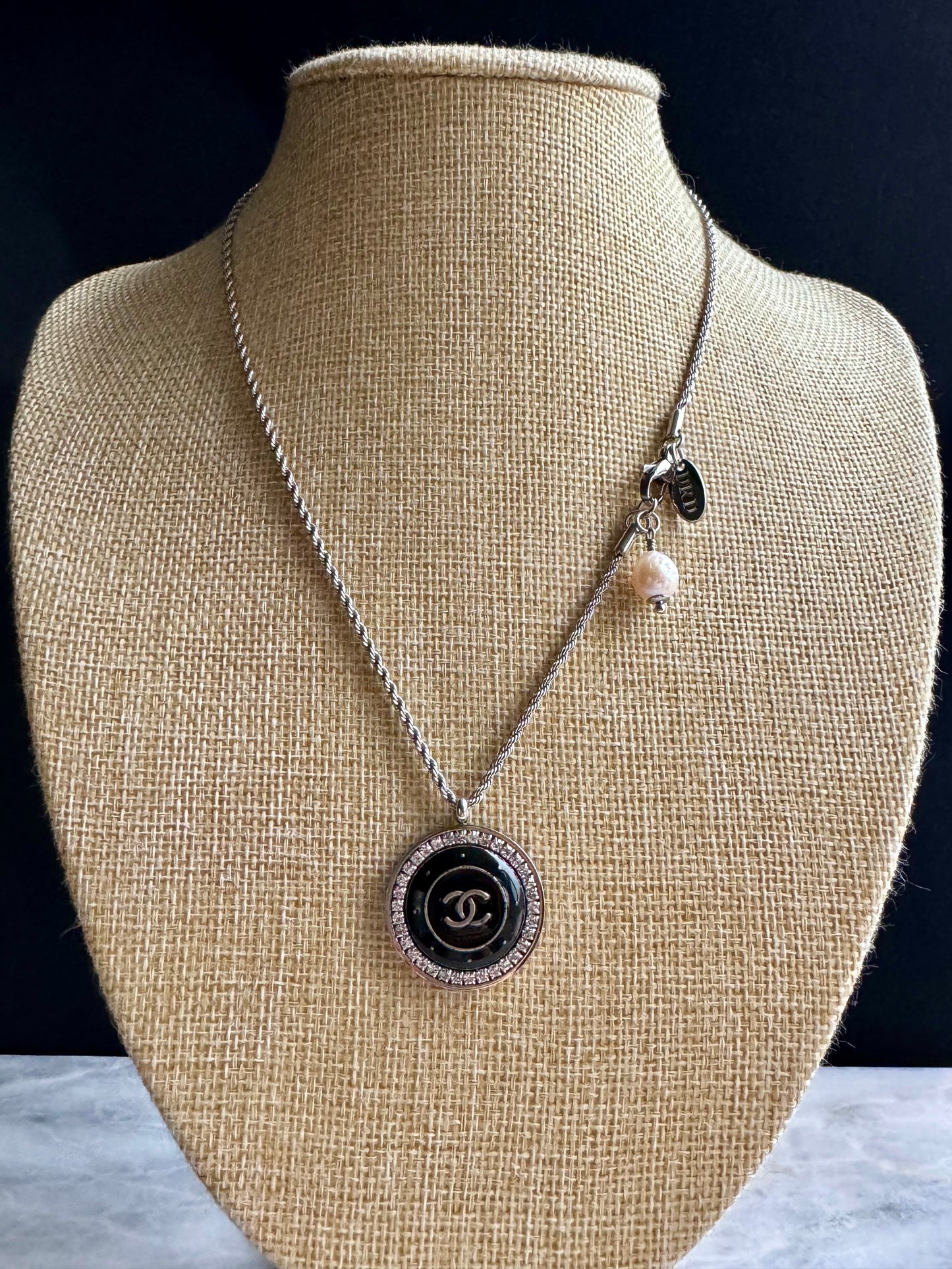 Authentic Reworked silver Button Necklace