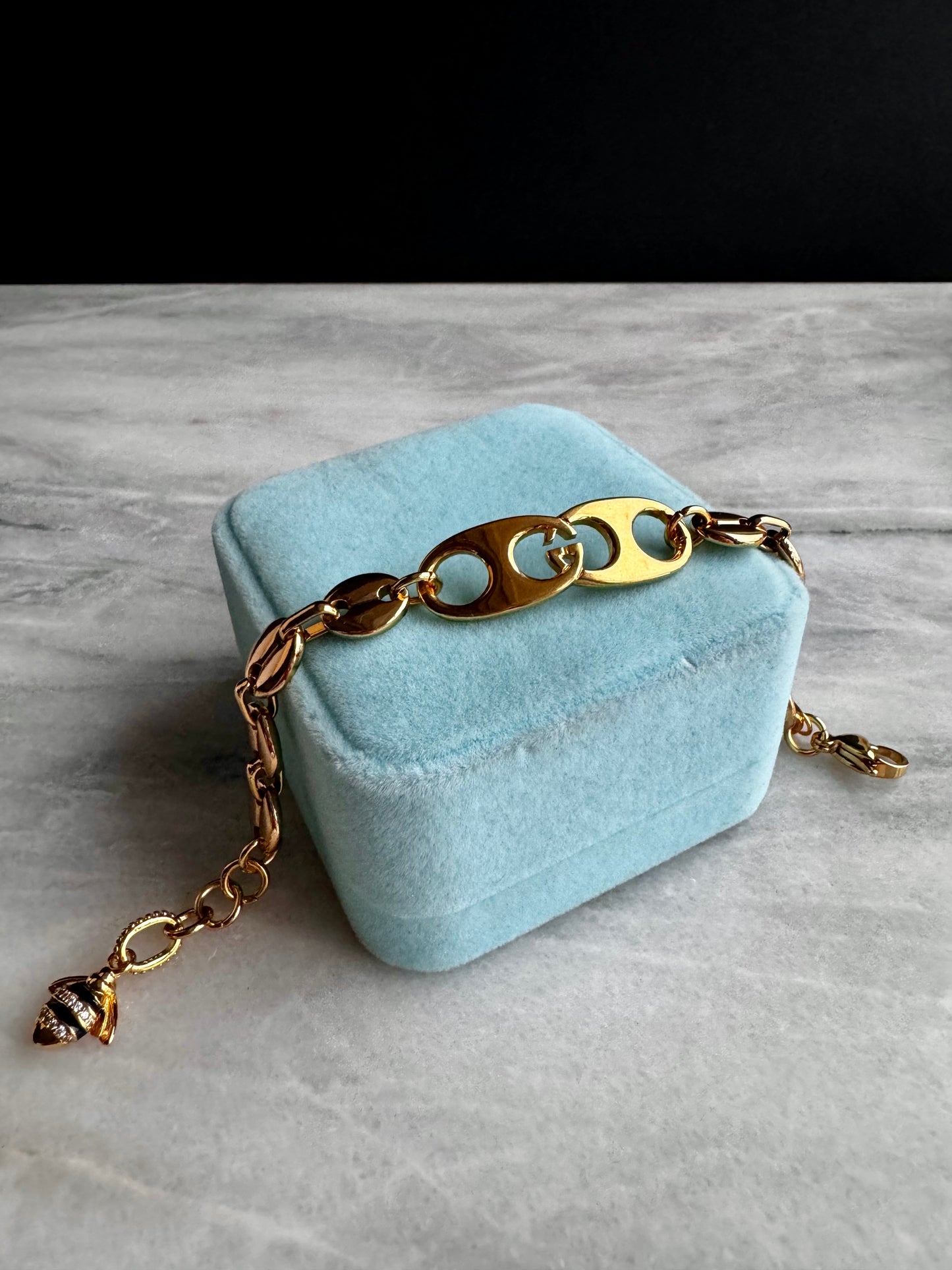 Gold Gucci chunky Authentic Reworked button bracelet