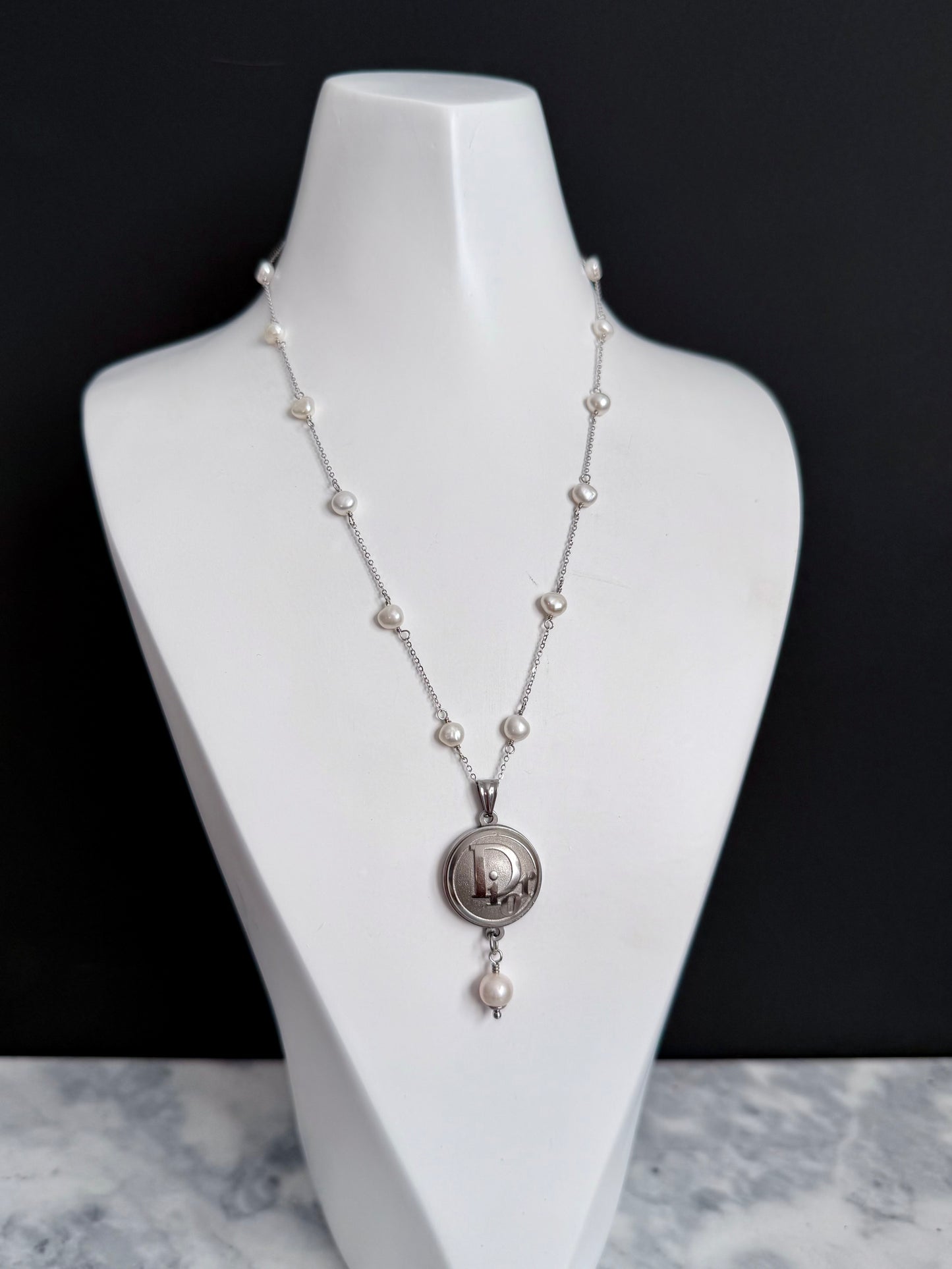 🤍 One of a kind Authentic Reworked Dior button necklace