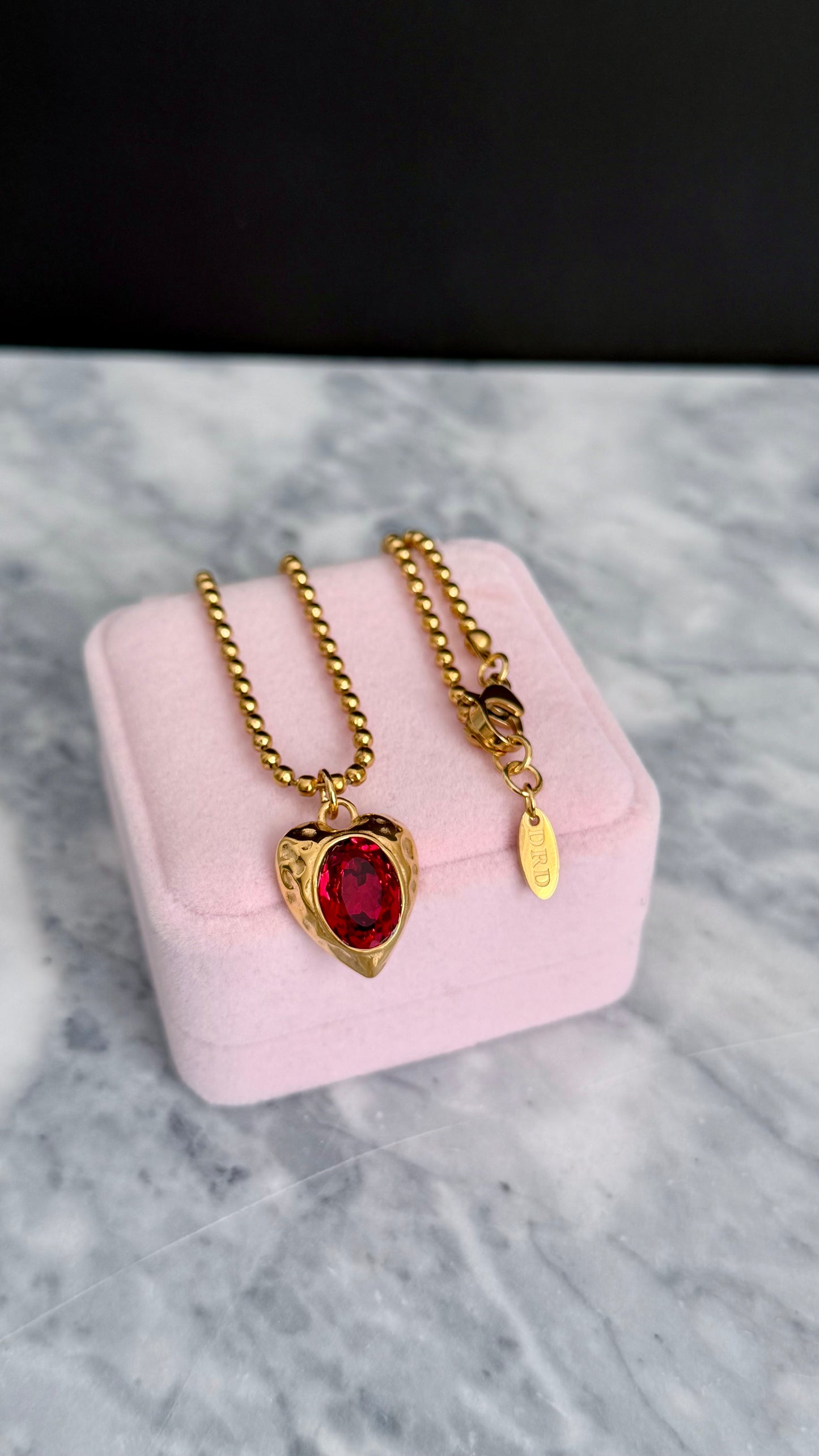 ❤️ Gold Crystal heart necklace ❤️