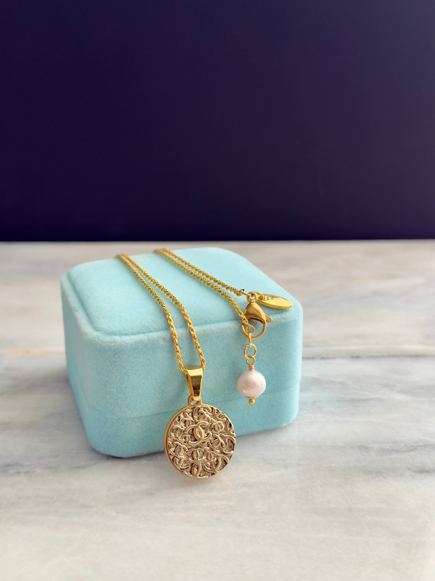 Vintage Authentic reworked Gold button Necklace