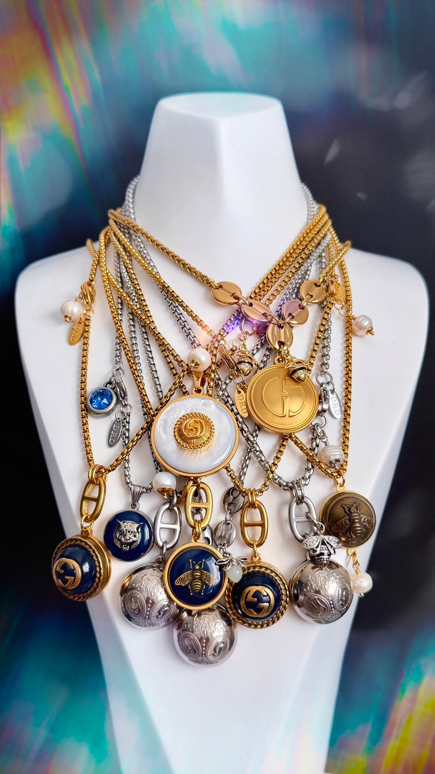Vintage Gold Gucci charm chain necklace • extremely rare