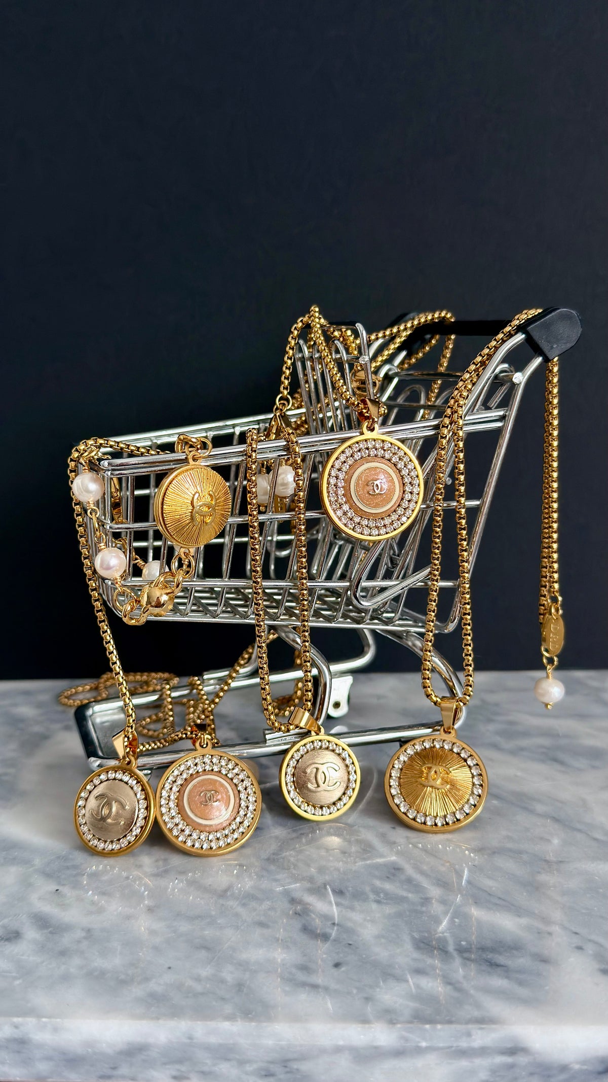 Gold chunky Authentic Reworked button bracelet