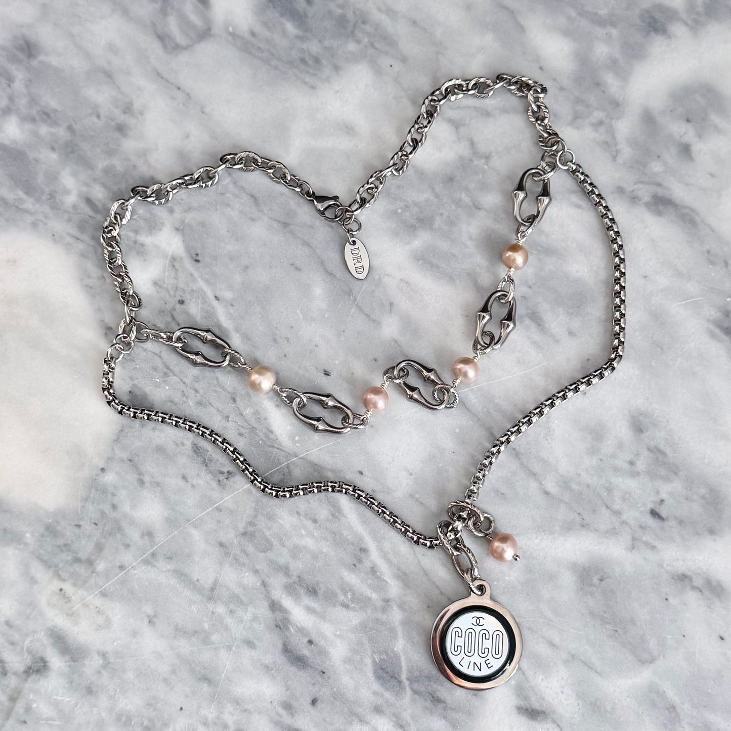 🖤 LARGE ONE OF A KIND - Authentic Reworked silver Necklace