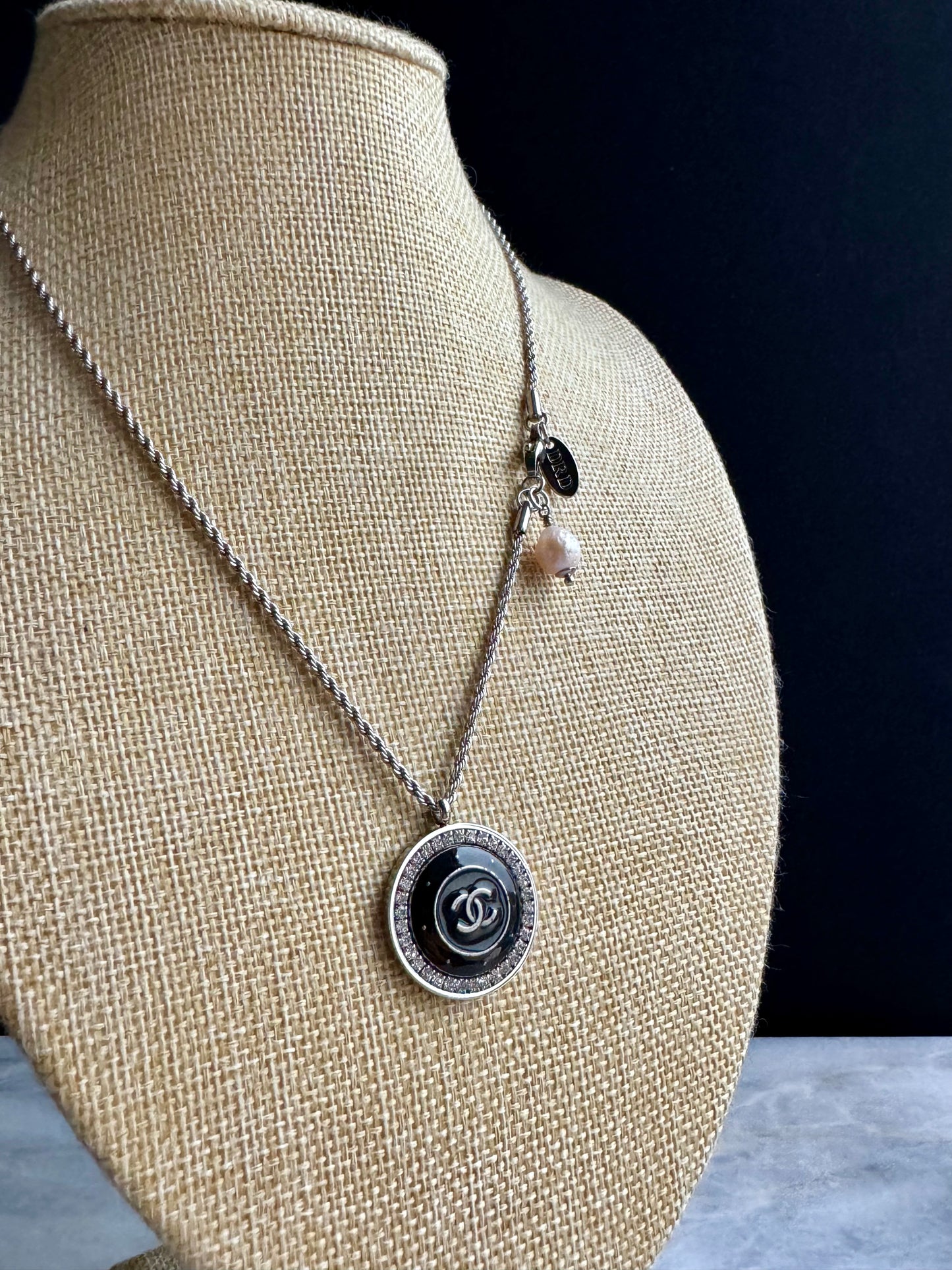 Authentic Reworked silver Button Necklace