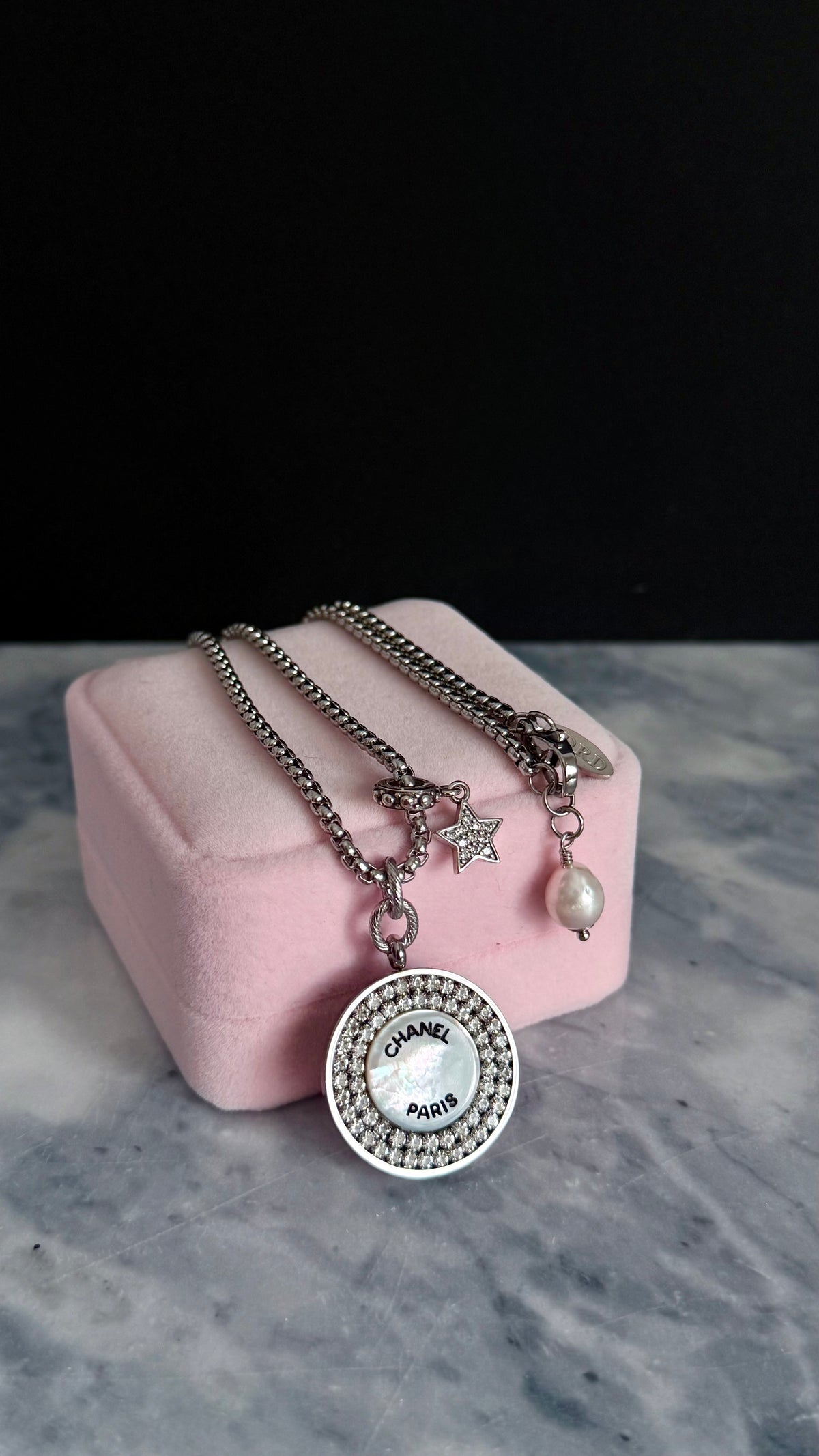 ✨ RARE Large Vintage Authentic reworked silver button Necklace