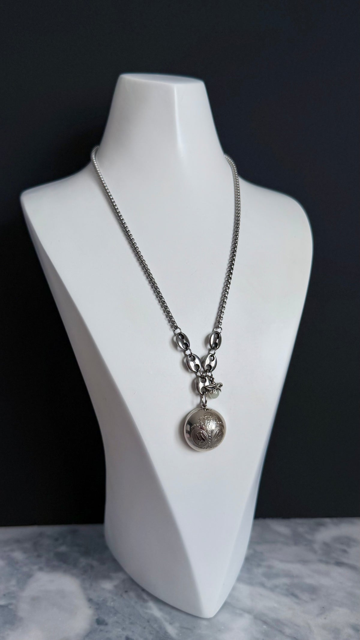 🐝 Vintage Silver Gucci charm chain necklace • high quality