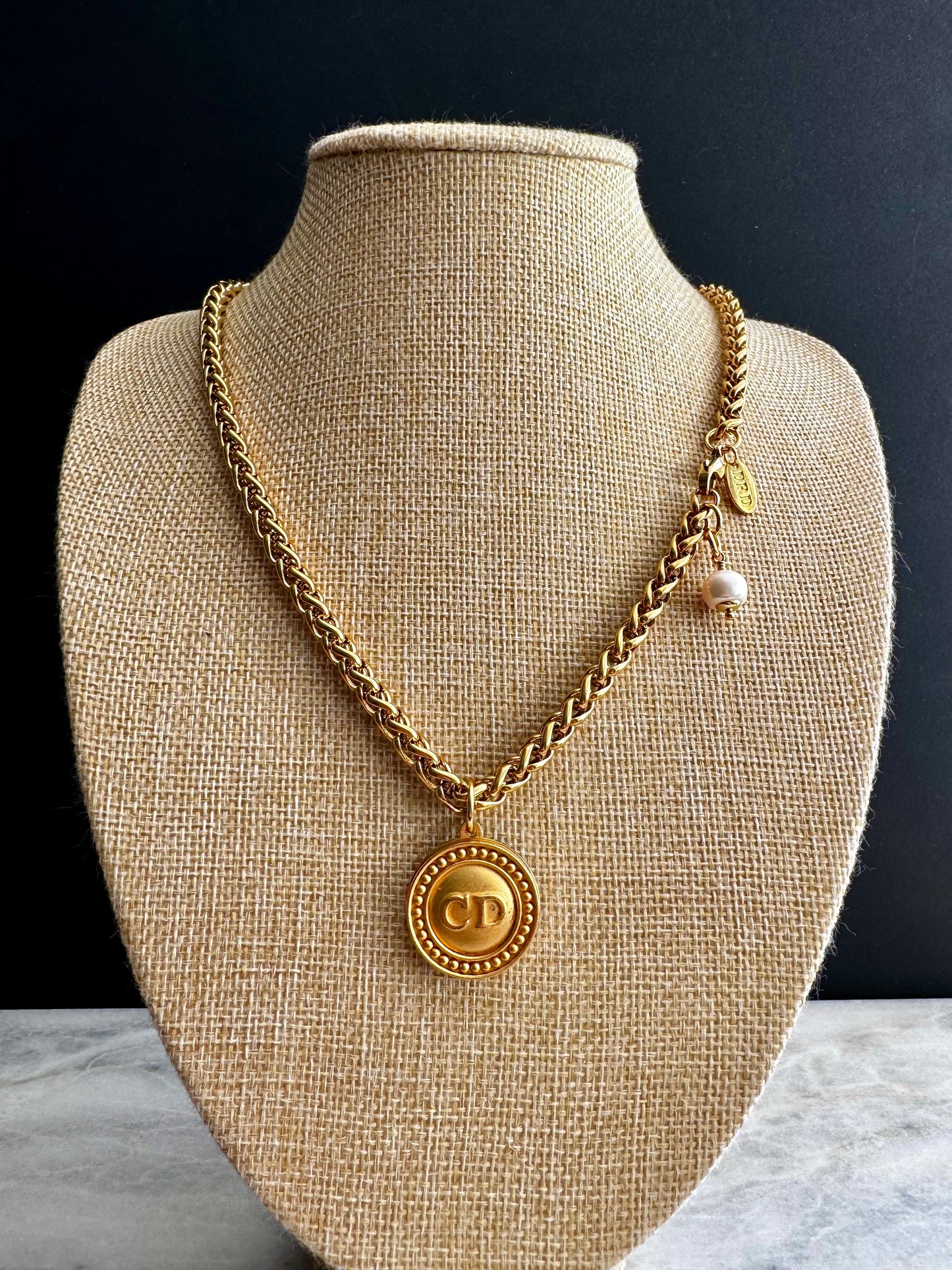 SUPER RARE Large Vintage Authentic DIOR button Necklace