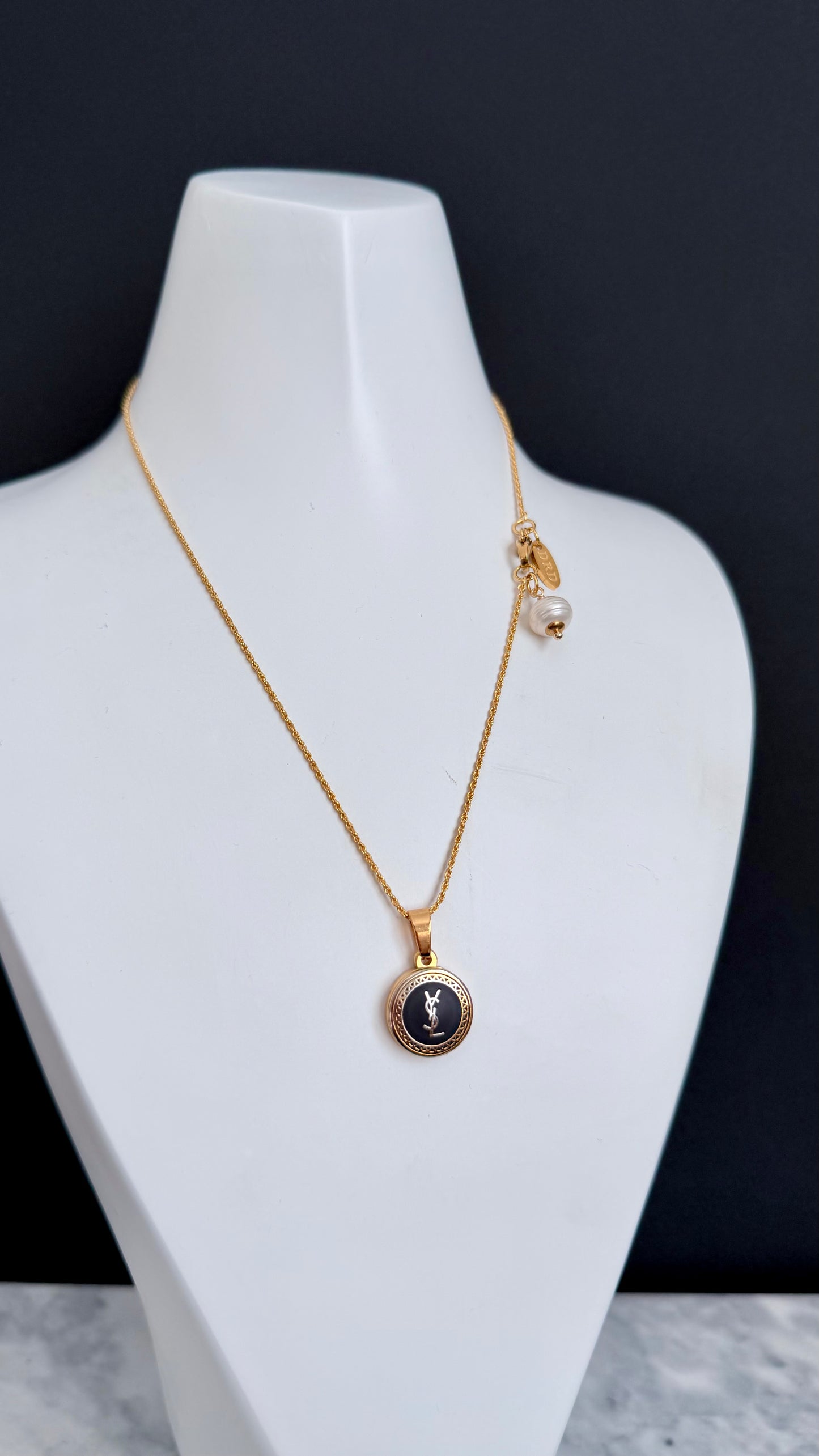 🖤Small Vintage Authentic gold YSL Necklace • SUPER RARE ONE OF A KIND PIECE