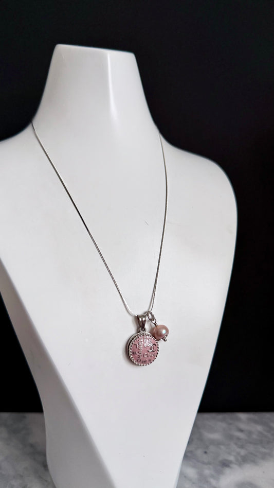 💖 Reworked Authentic sterling silver button necklace with sterling silver chain