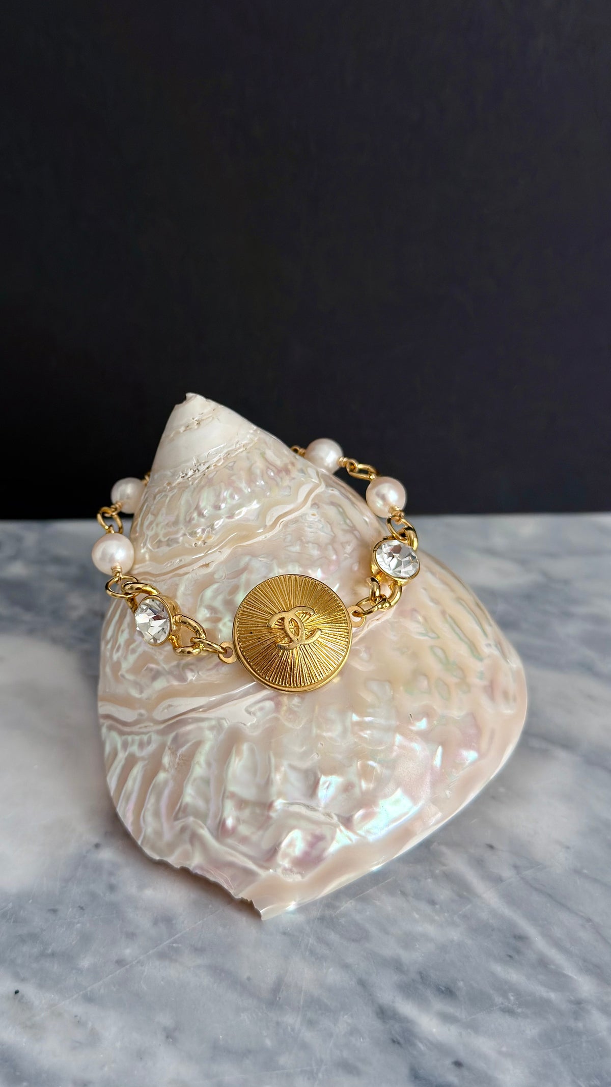 Gold chunky Authentic Reworked button bracelet