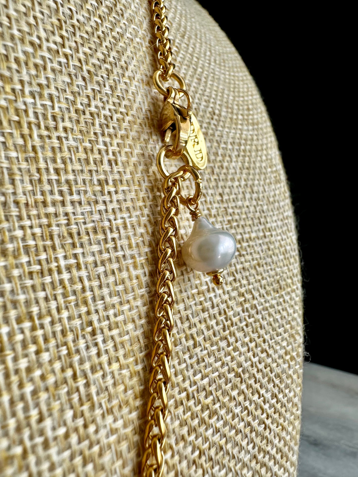 MOTHER OF PEARL One of a kind pearl and Authentic Reworked button necklace