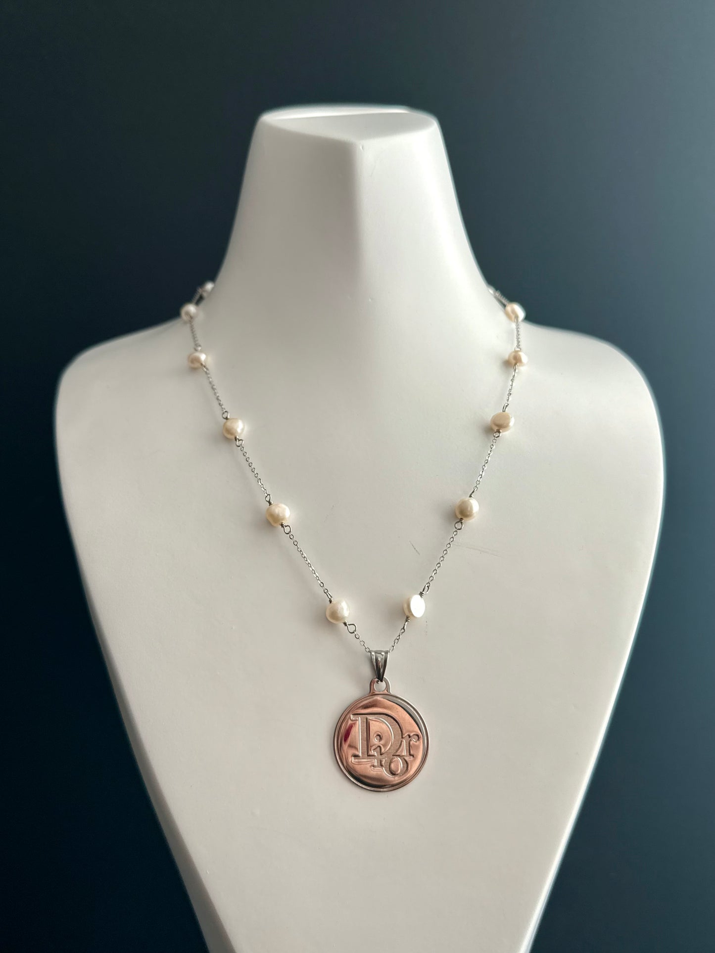 🤍 One of a kind Authentic Reworked Dior charm necklace