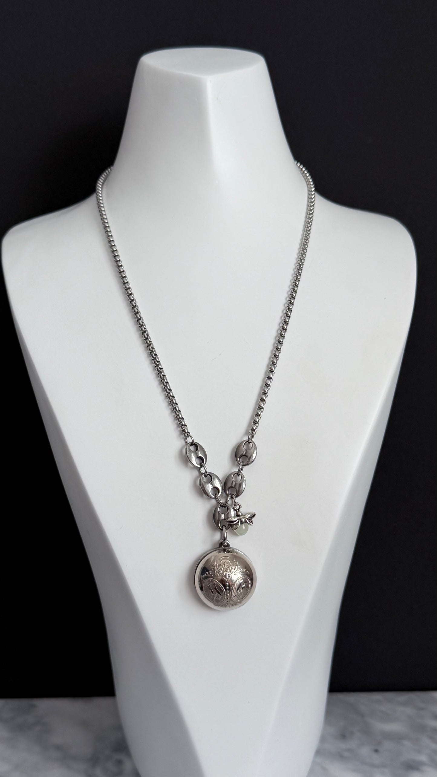 🐝 Vintage Silver Gucci charm chain necklace • high quality