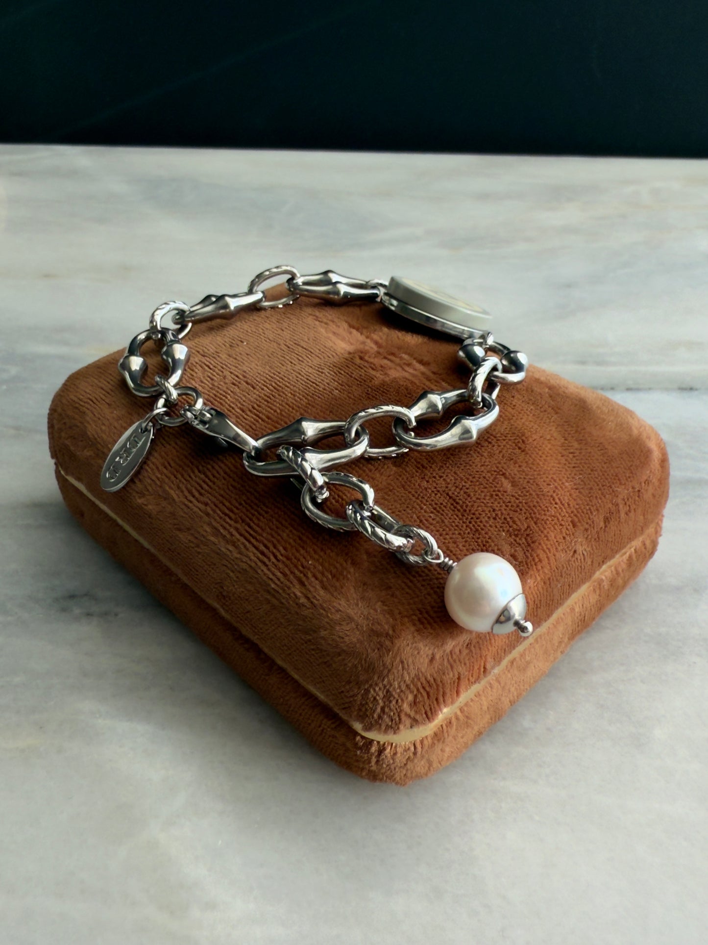 ✨ONE OF A KIND silver reworked button bracelet • large unique non tarnish chain