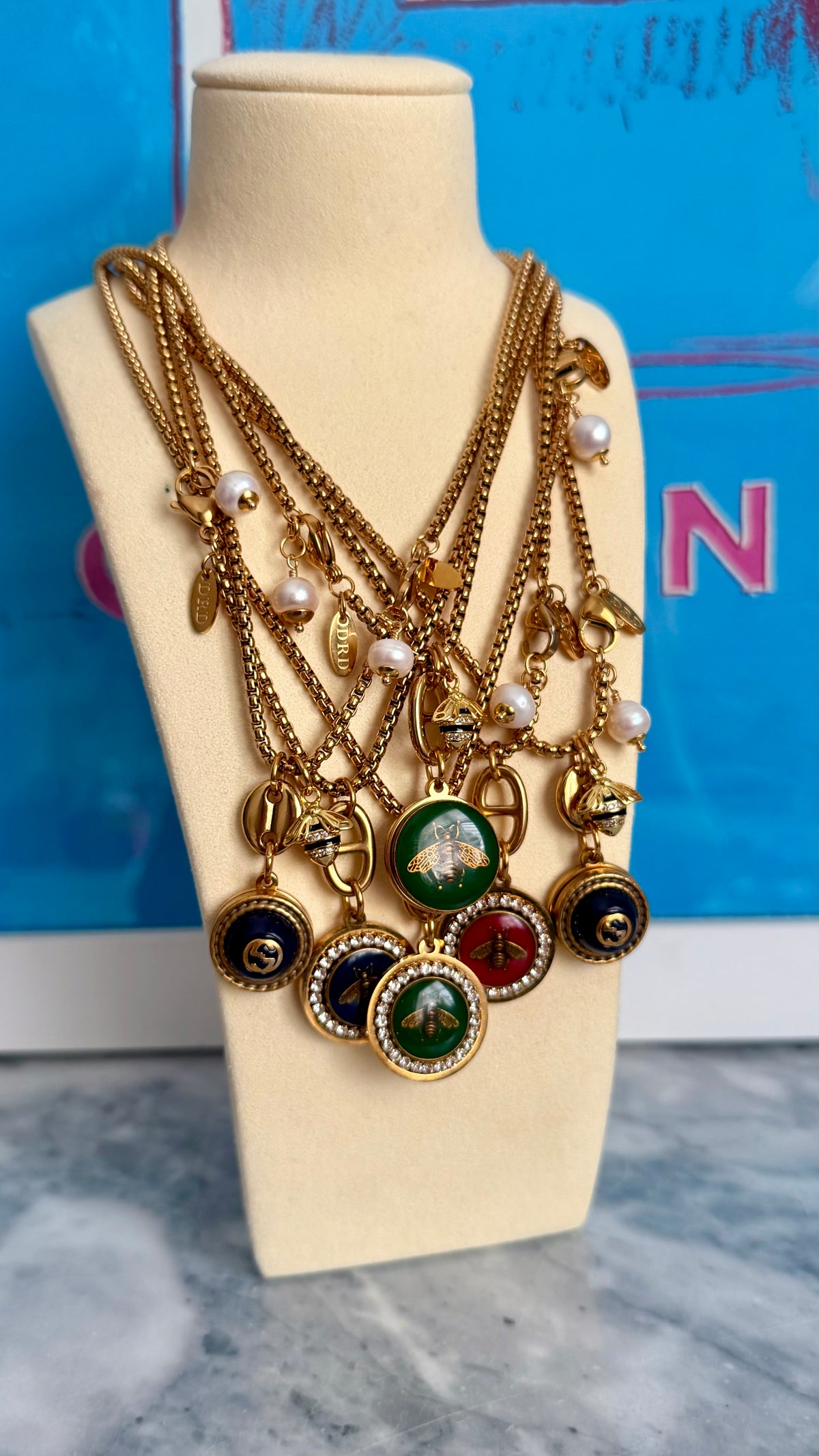 ✨🐝 Vintage Gold Gucci charm chain necklace • extremely rare ✨