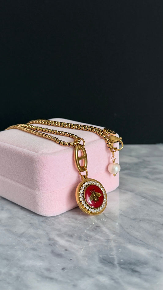 ✨🐝❤️Vintage Gold Gucci charm chain necklace • extremely rare ✨