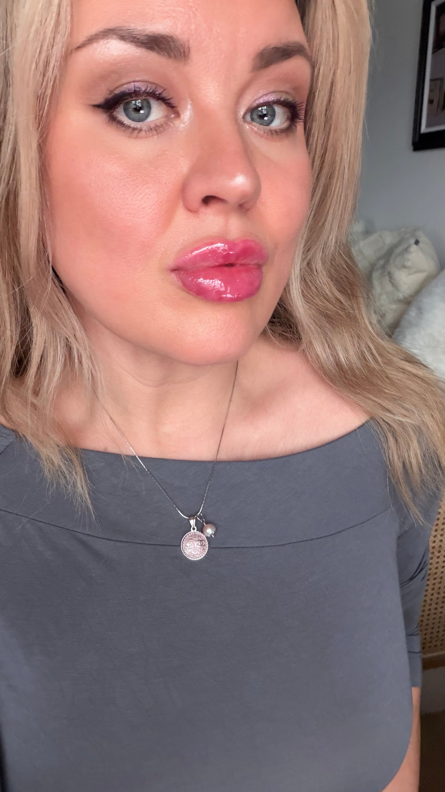 💖 Reworked Authentic sterling silver button necklace with sterling silver chain