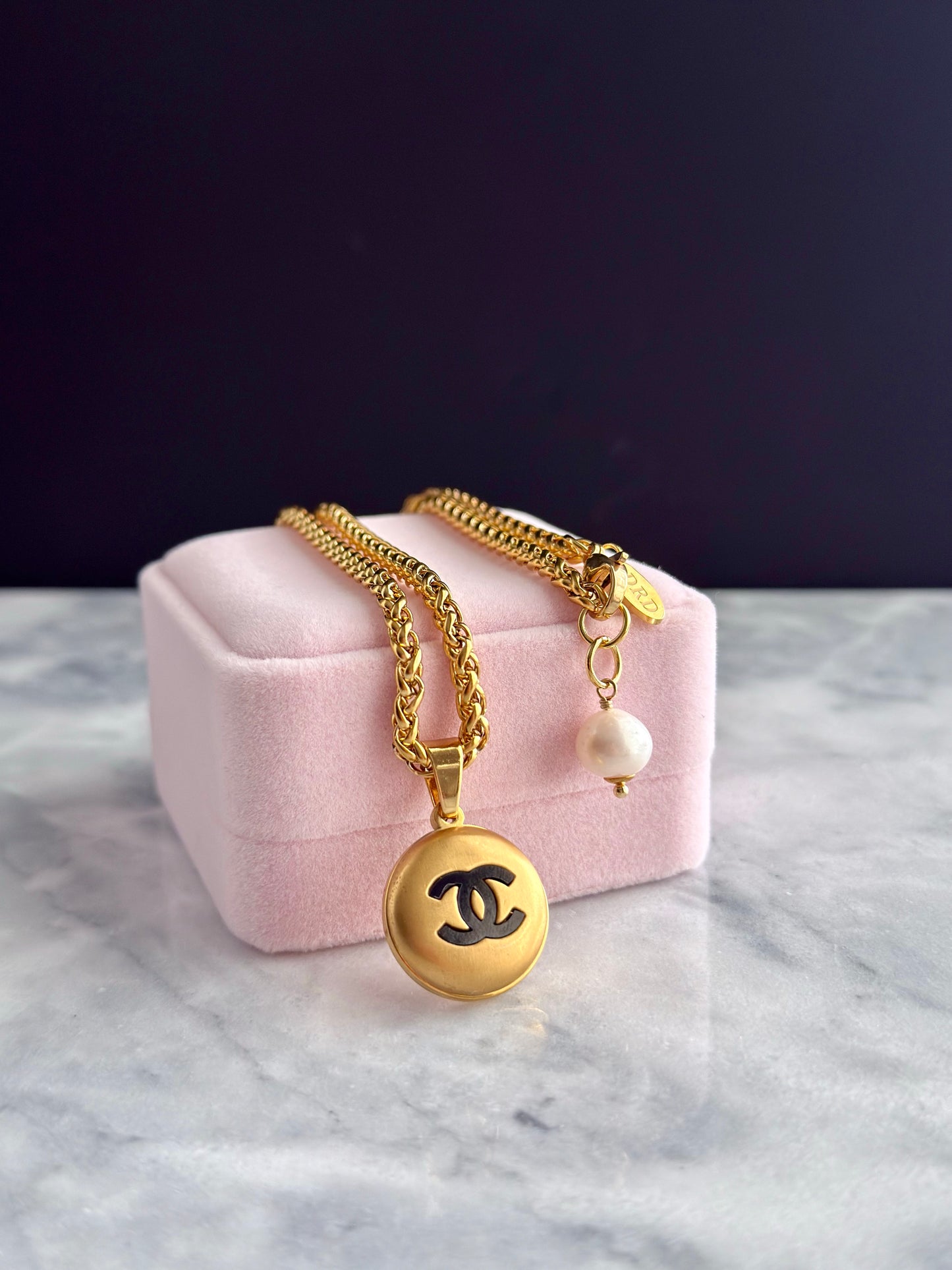Extremely rare Large Vintage Authentic reworked Gold button Necklace