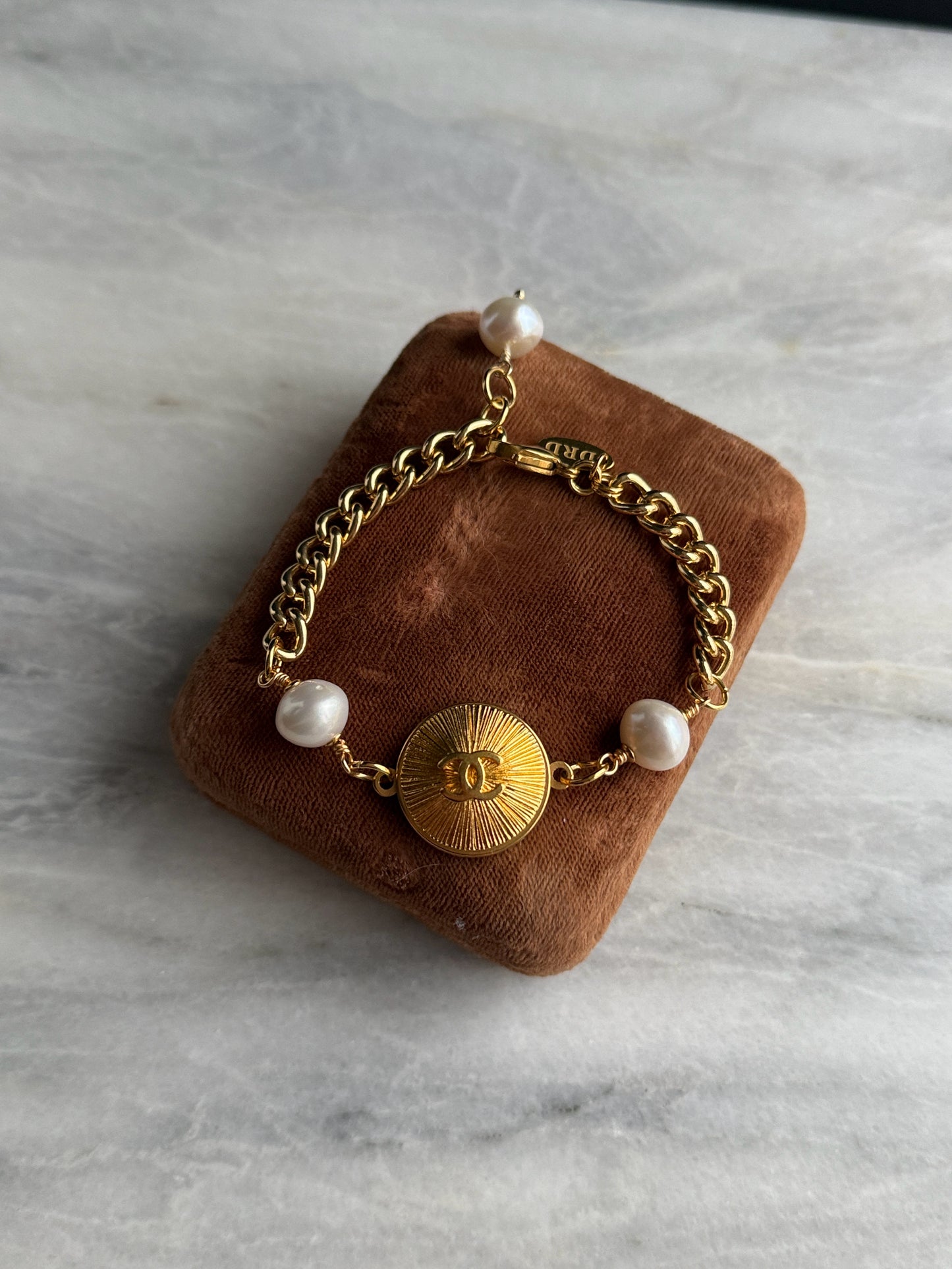 Gold chunky Authentic Reworked button bracelet