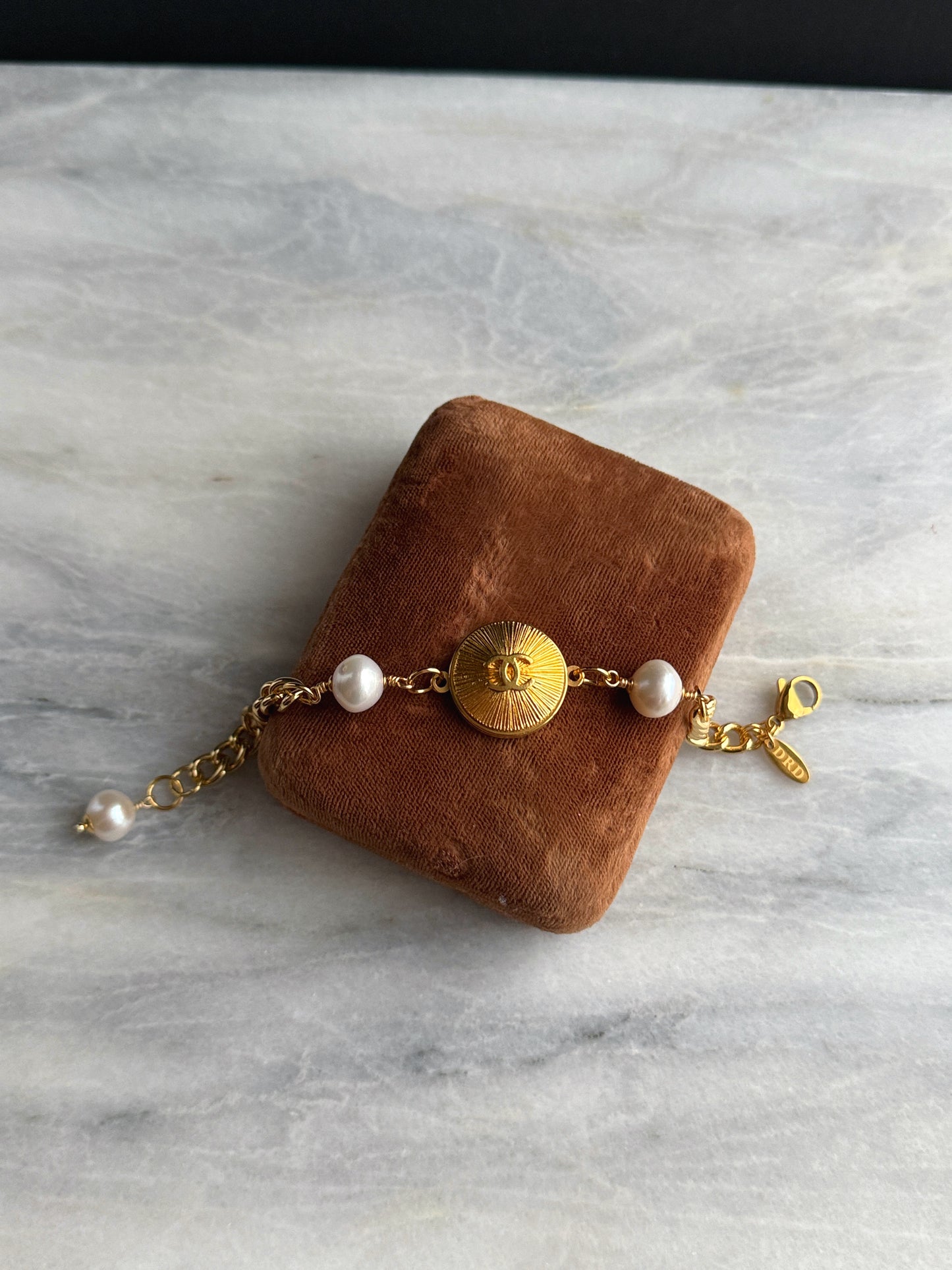 Gold chunky Authentic Reworked button bracelet